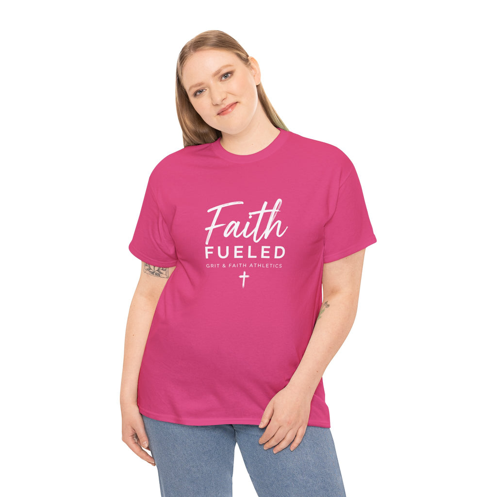 Grit and Faith T-Shirt — Faith Fueled Tee with Cross