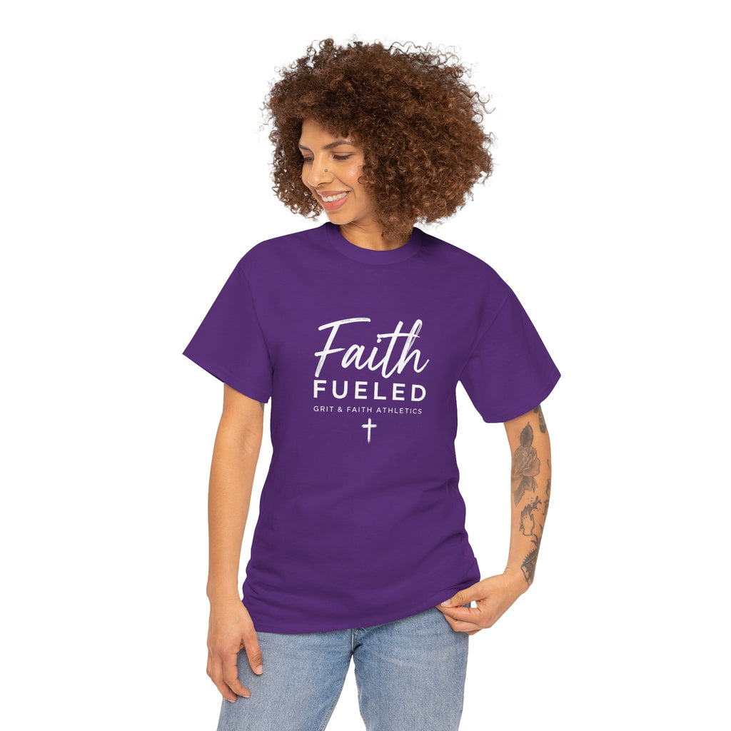 Grit and Faith T-Shirt — Faith Fueled Tee with Cross