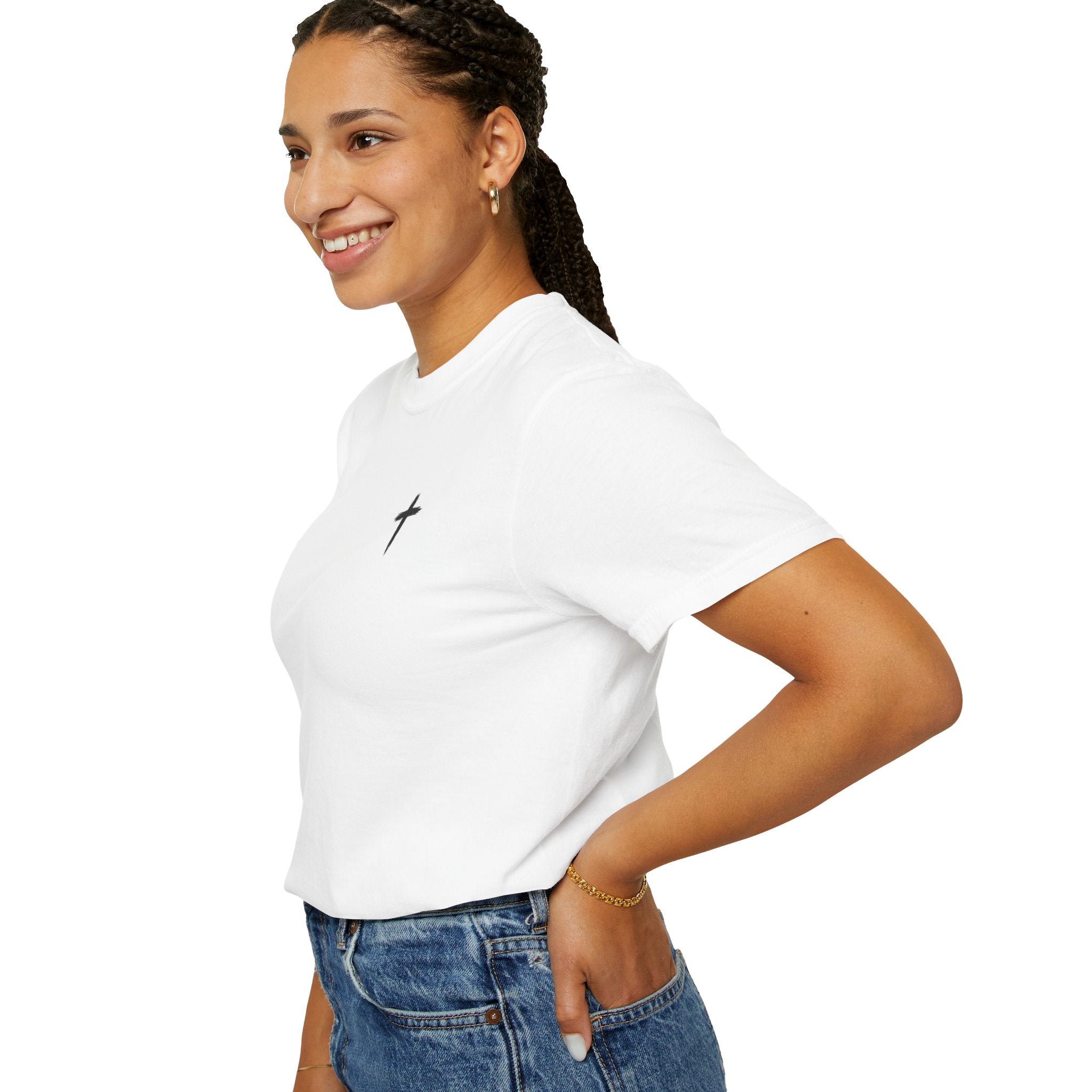 Grit and Faith Athletics T‑Shirt — Cross Chest Logo, Back Script Athletic Tee