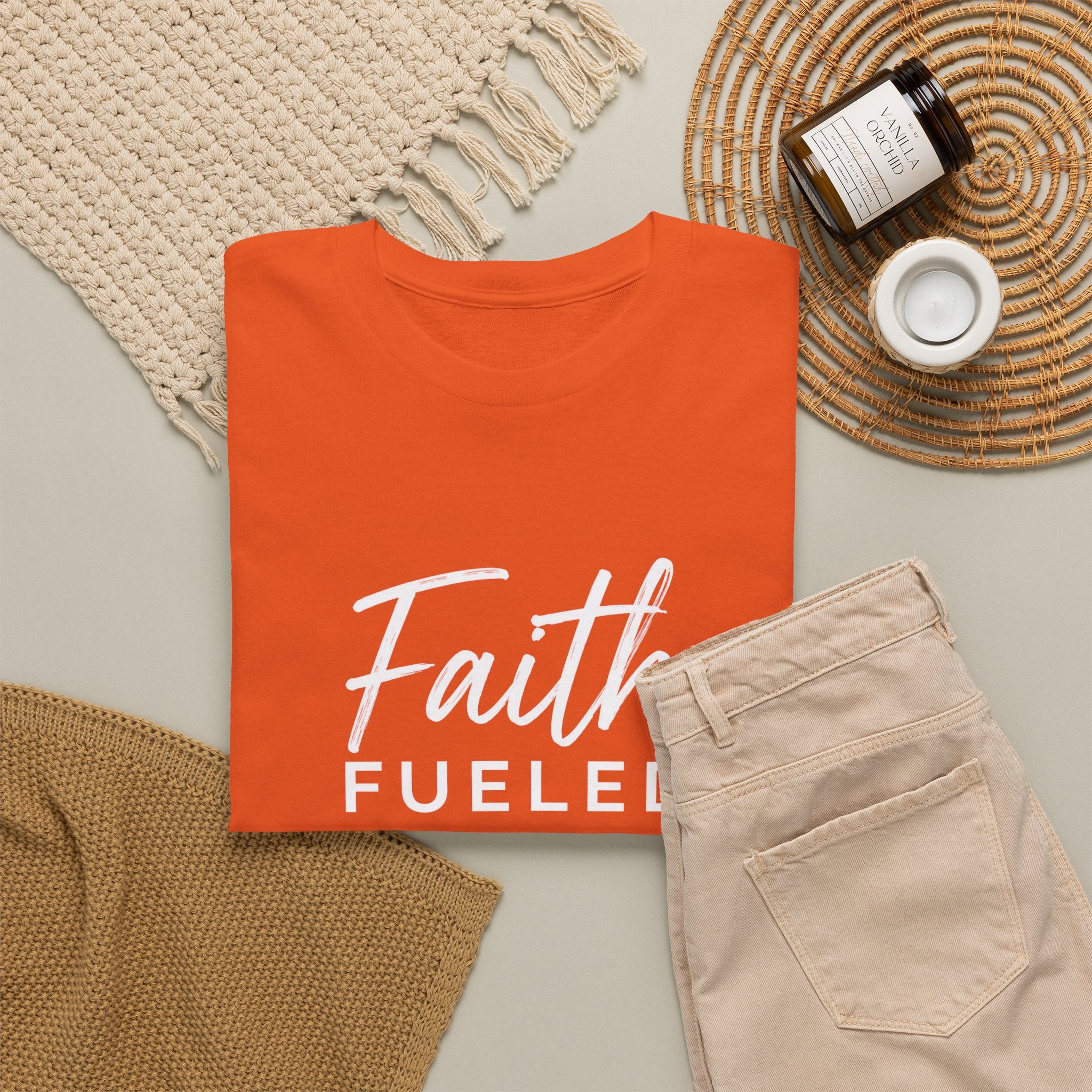 Grit and Faith T-Shirt — Faith Fueled Tee with Cross