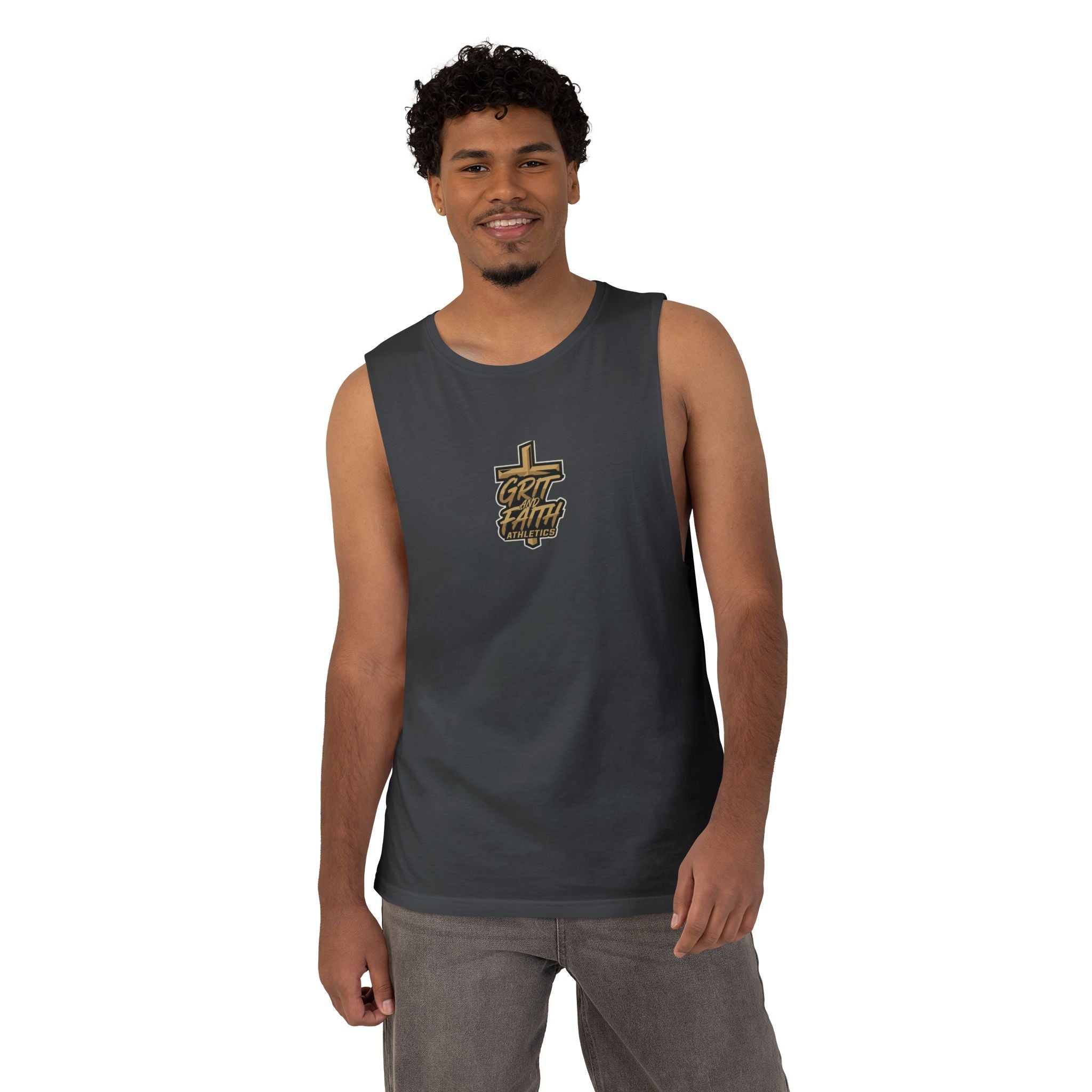 Grit and Faith Tank Top — Chest Graphic Logo