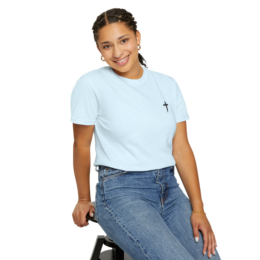 Grit and Faith Athletics T‑Shirt — Cross Chest Logo, Back Script Athletic Tee