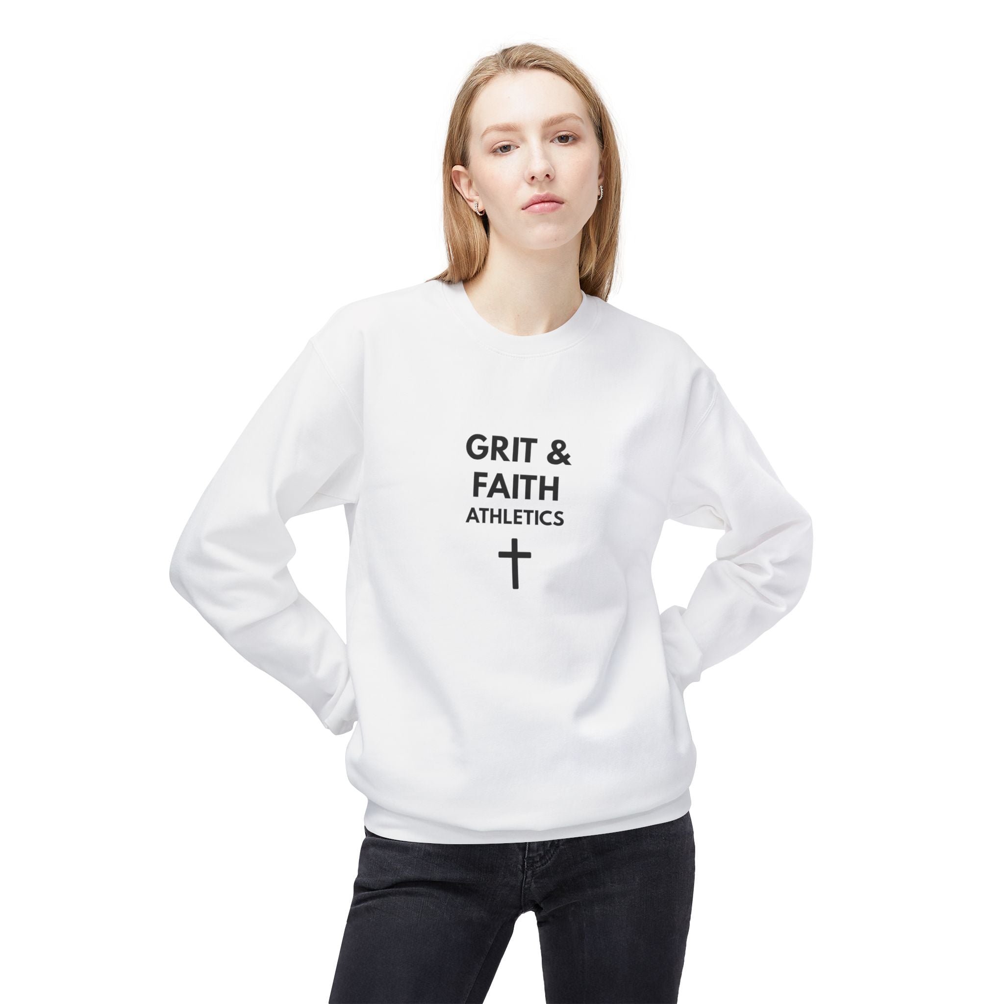 Grit and Faith Athletics Crewneck Sweatshirt — Christian Inspirational Pullover