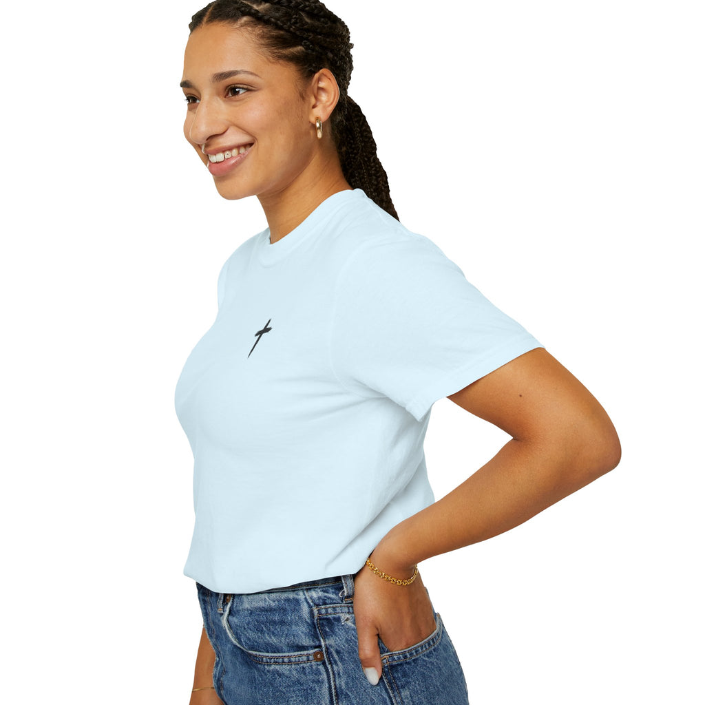 Grit and Faith Athletics T‑Shirt — Cross Chest Logo, Back Script Athletic Tee