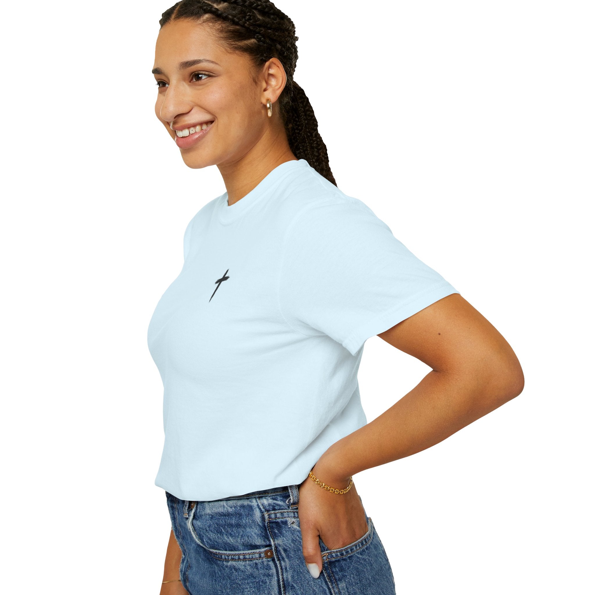Grit and Faith Athletics T‑Shirt — Cross Chest Logo, Back Script Athletic Tee