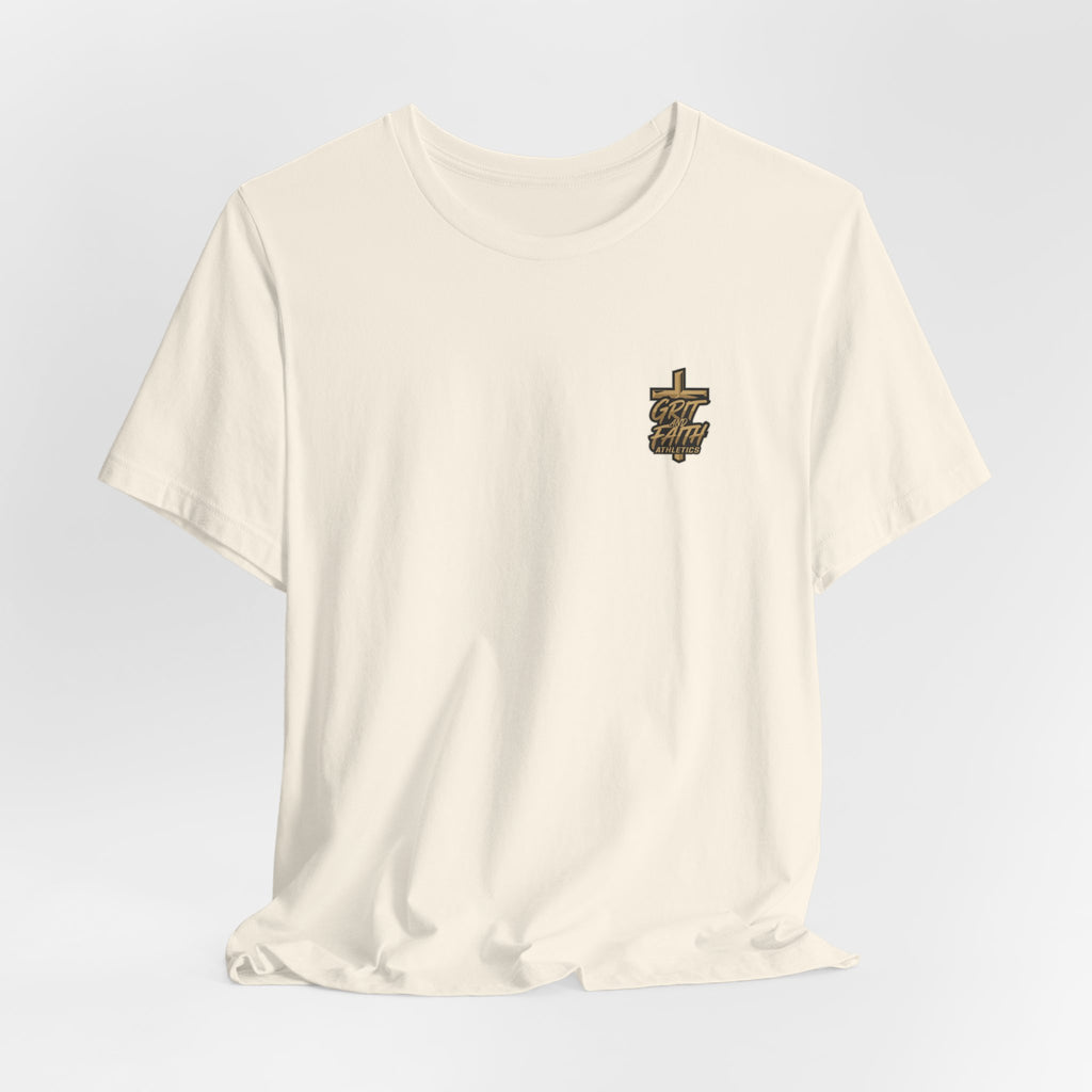 Grit and Faith T-Shirt — Pray. Train. Repeat. Faith & Fitness Tee