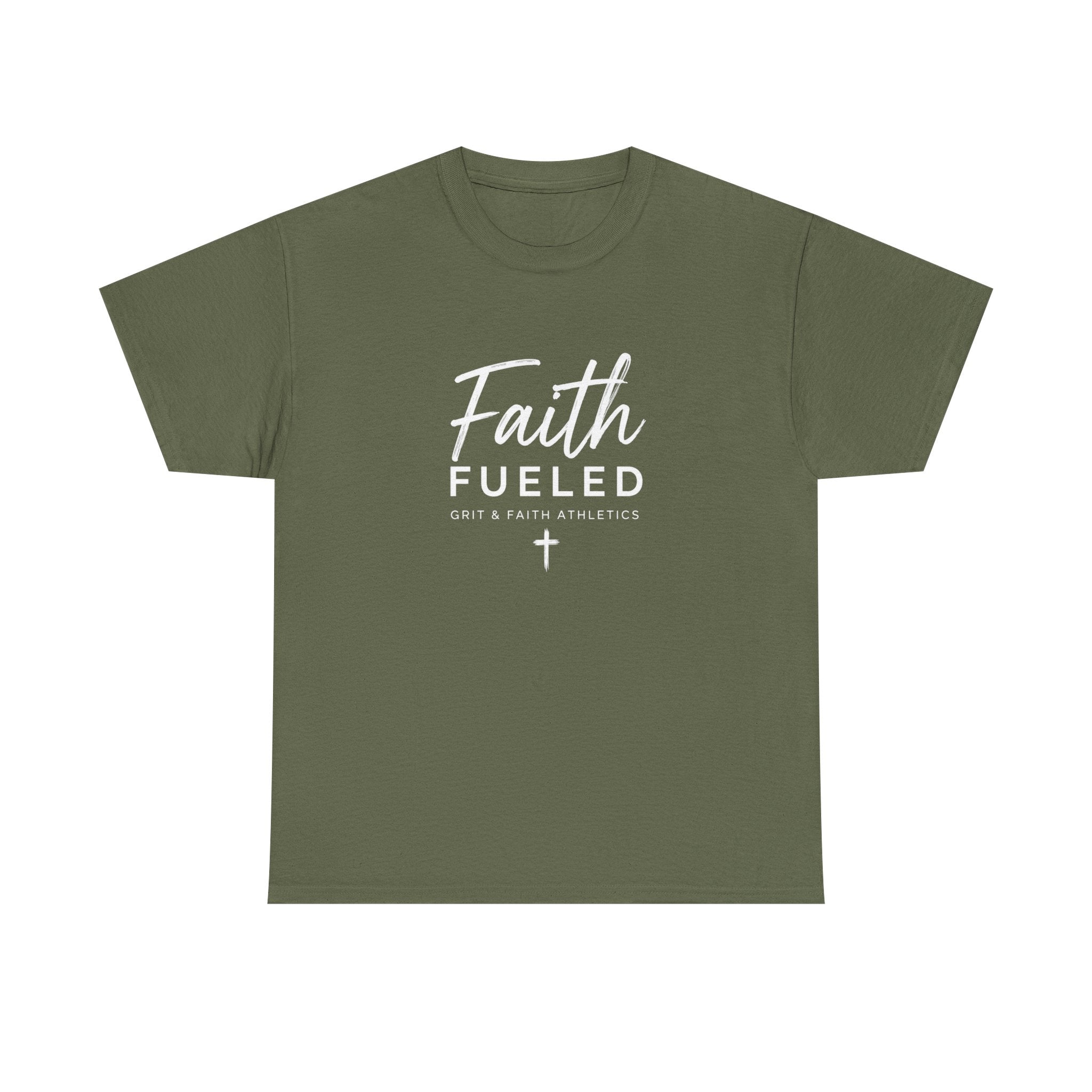 Grit and Faith T-Shirt — Faith Fueled Tee with Cross