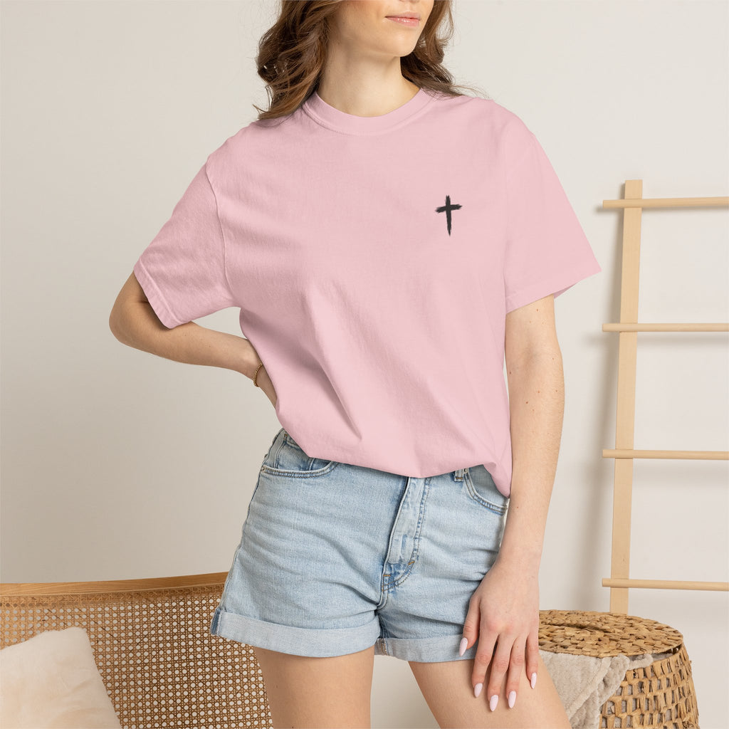Grit and Faith Athletics T‑Shirt — Cross Chest Logo, Back Script Athletic Tee