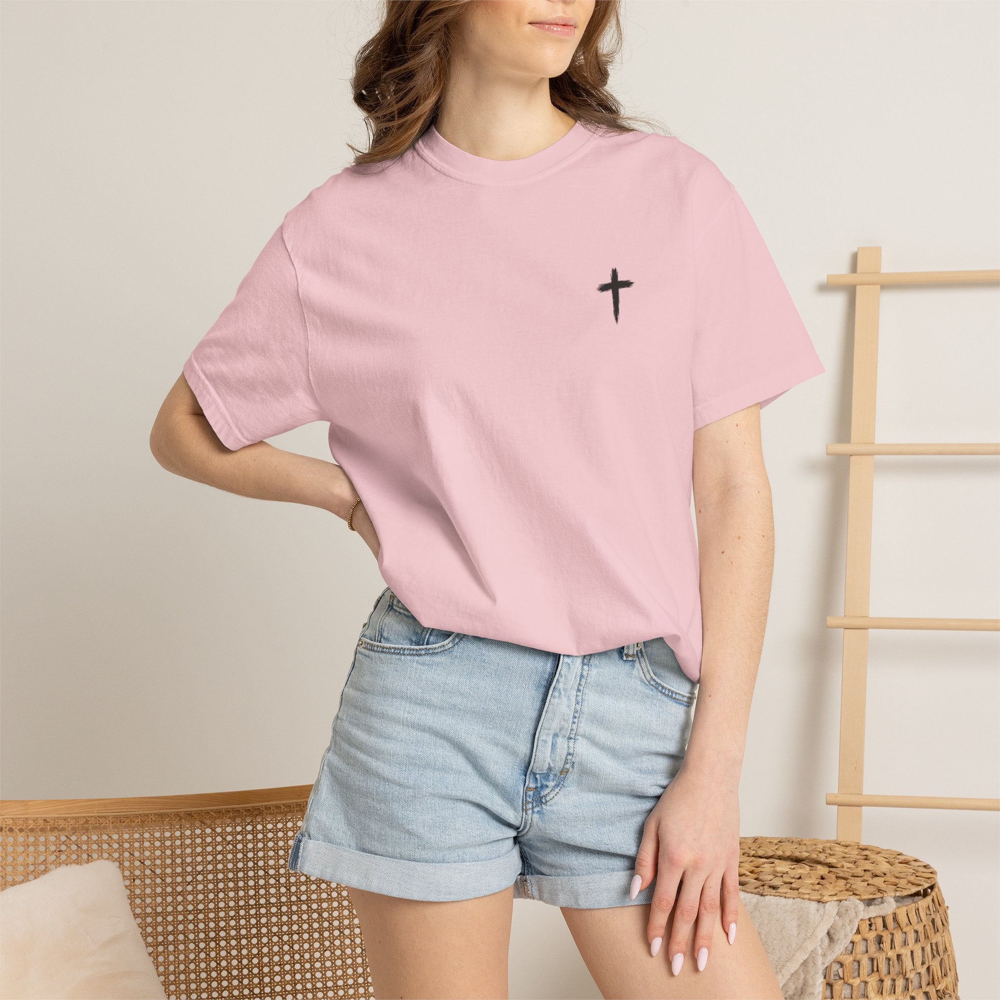 Grit and Faith Athletics T‑Shirt — Cross Chest Logo, Back Script Athletic Tee