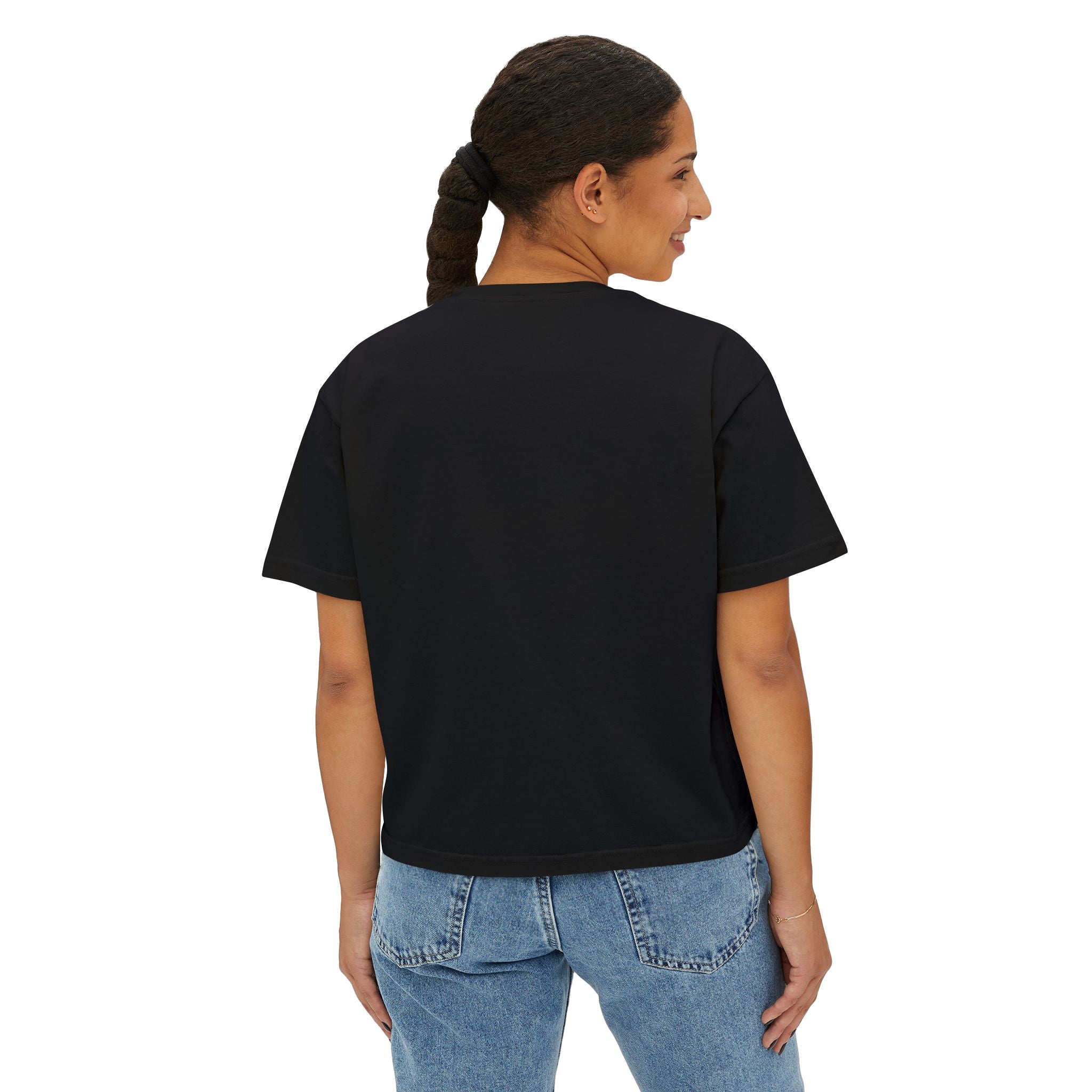 Grit and Faith Women's Boxy Tee — Cross Graphic Crop T-Shirt