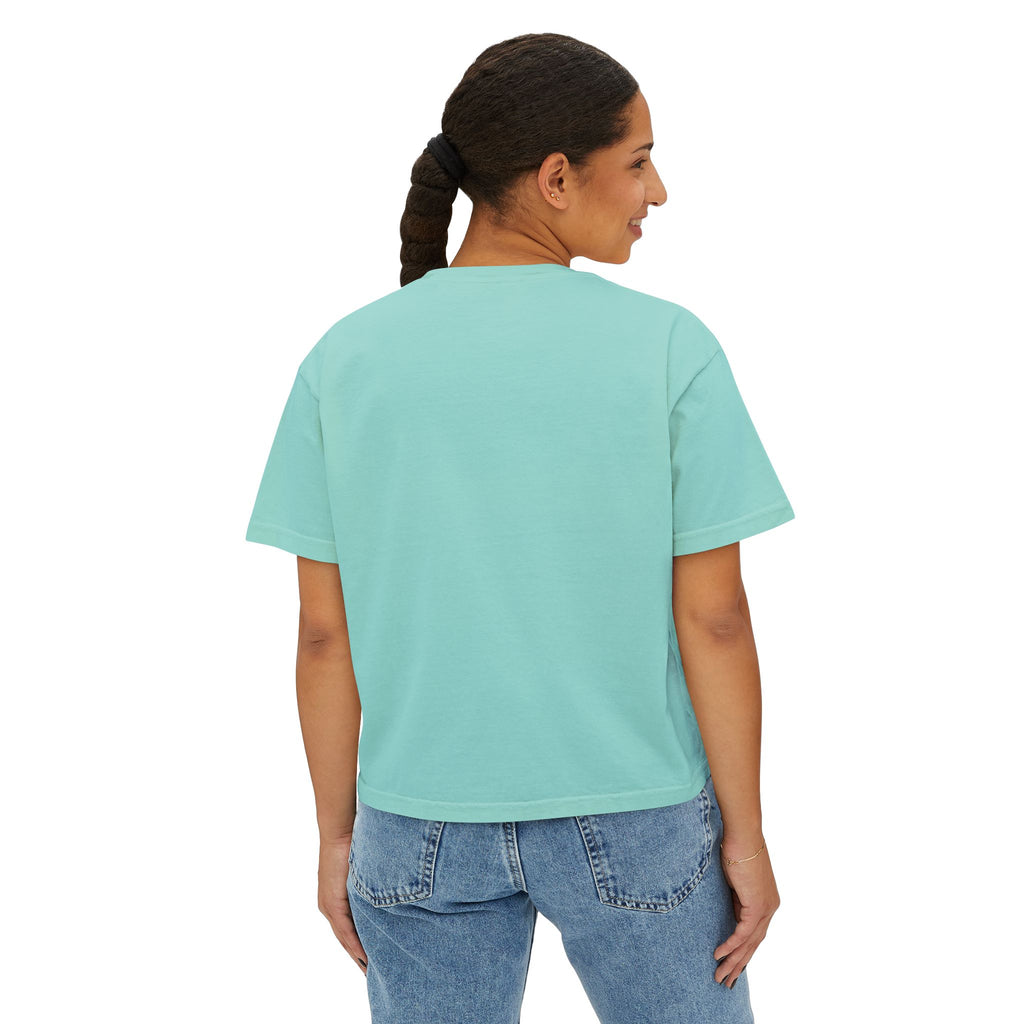 Grit and Faith Women's Boxy Tee — Cross Graphic Crop T-Shirt