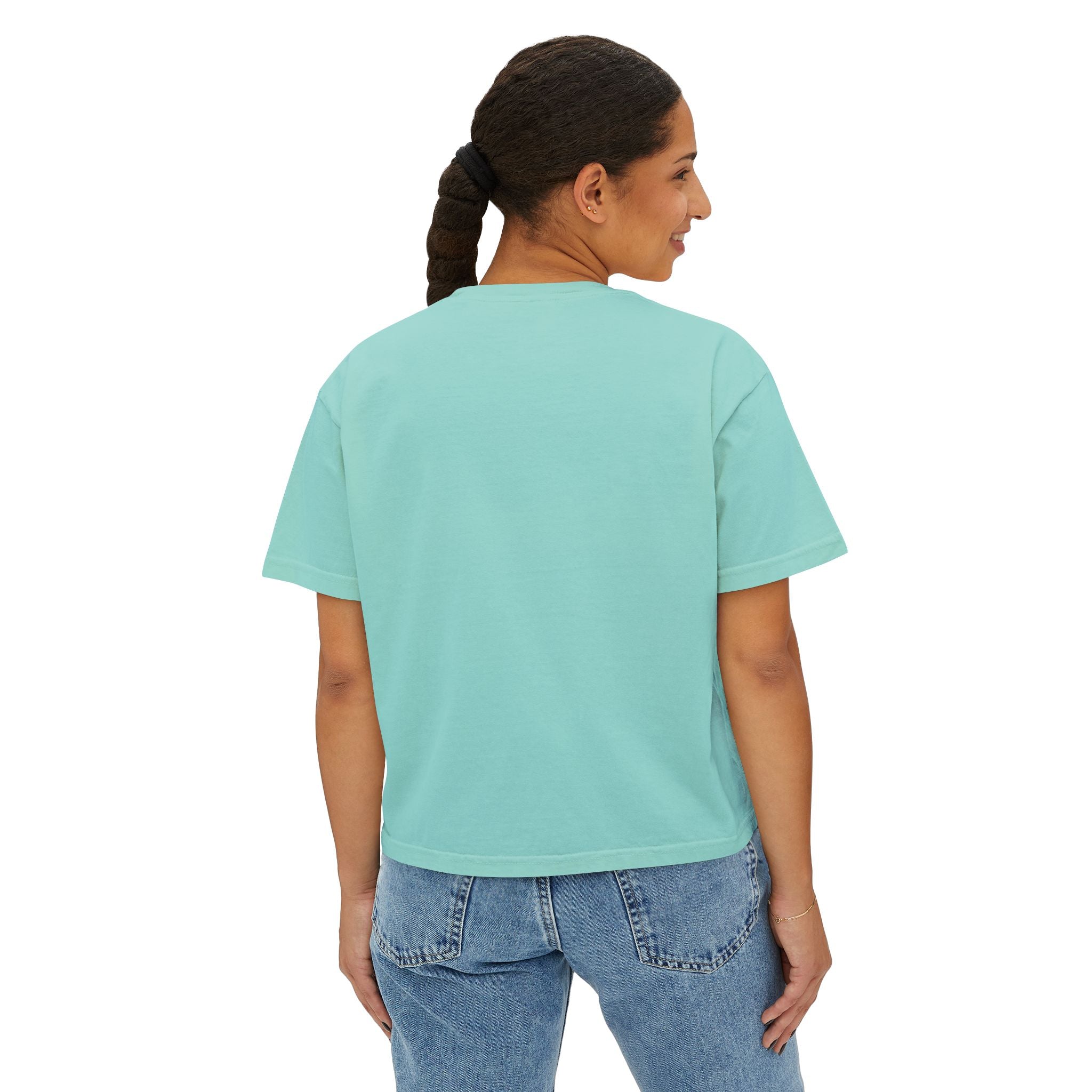 Grit and Faith Women's Boxy Tee — Cross Graphic Crop T-Shirt