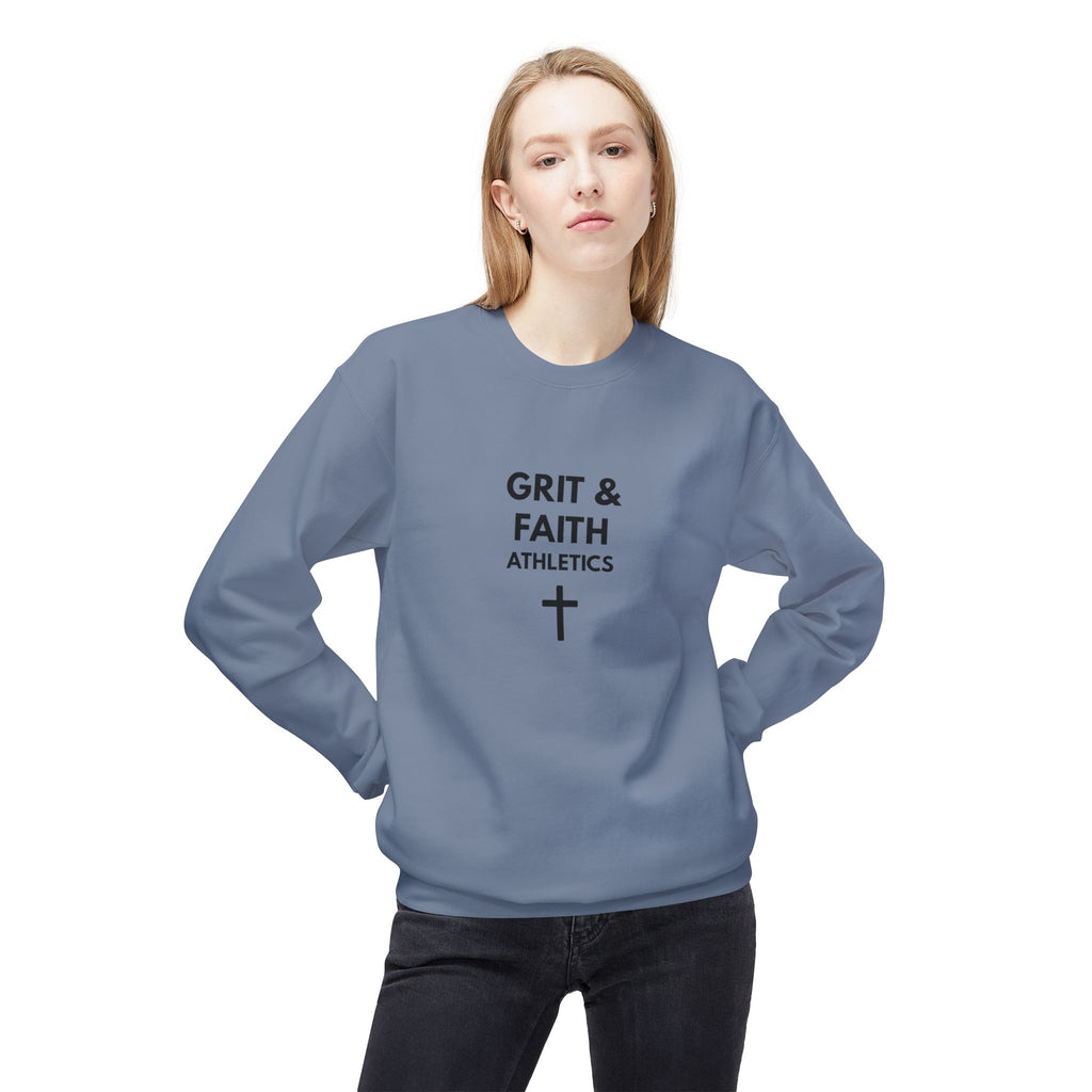 Grit and Faith Athletics Crewneck Sweatshirt — Christian Inspirational Pullover