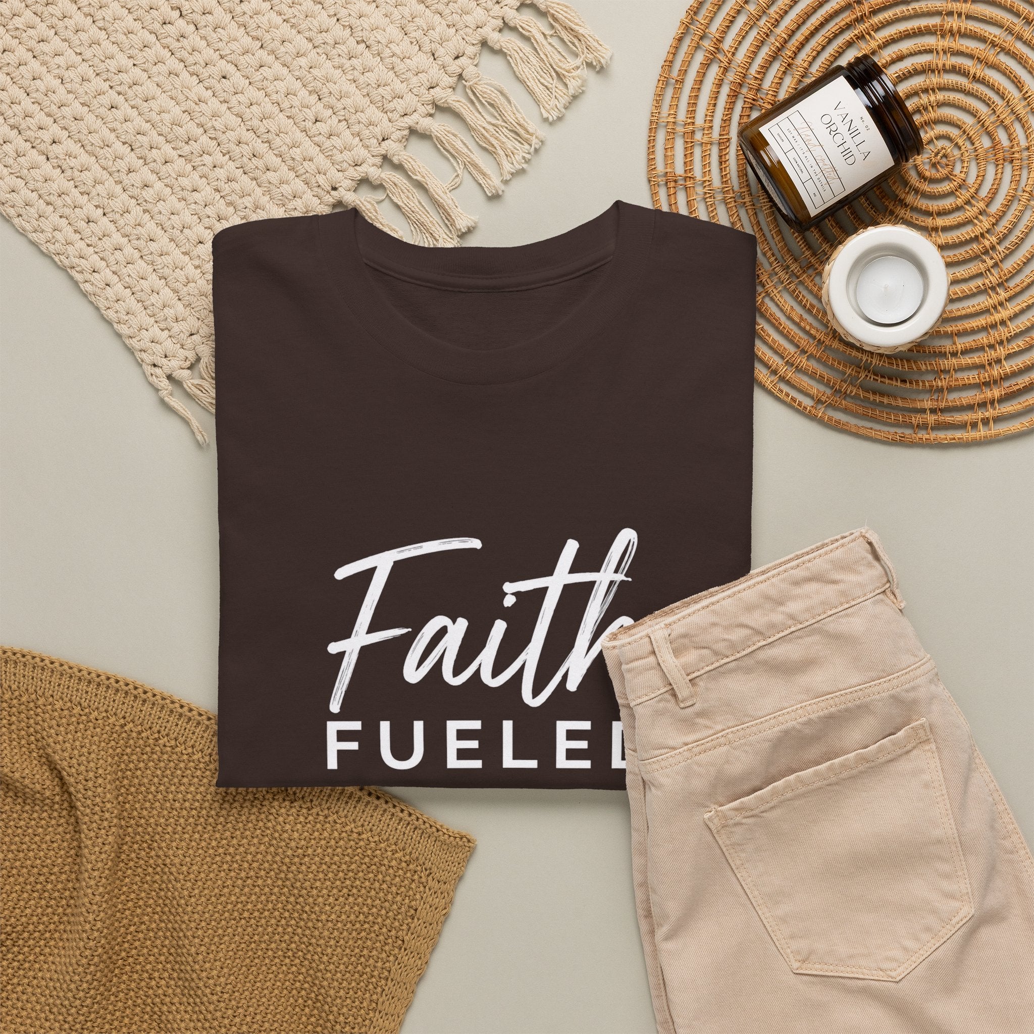 Grit and Faith T-Shirt — Faith Fueled Tee with Cross