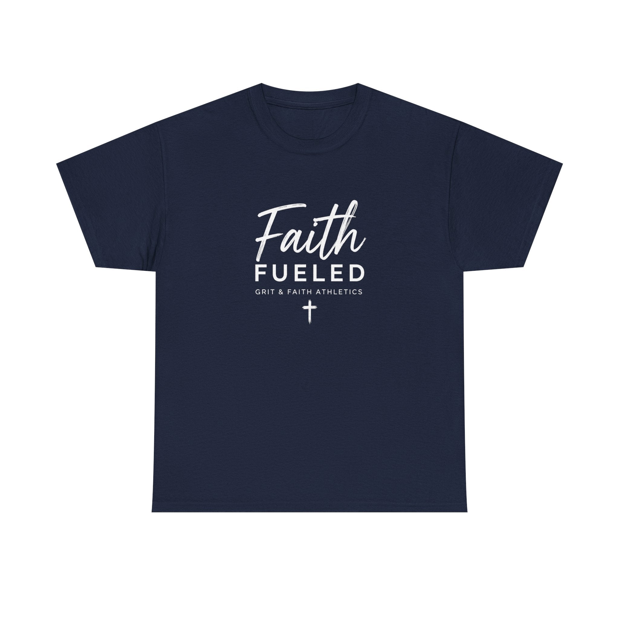 Grit and Faith T-Shirt — Faith Fueled Tee with Cross