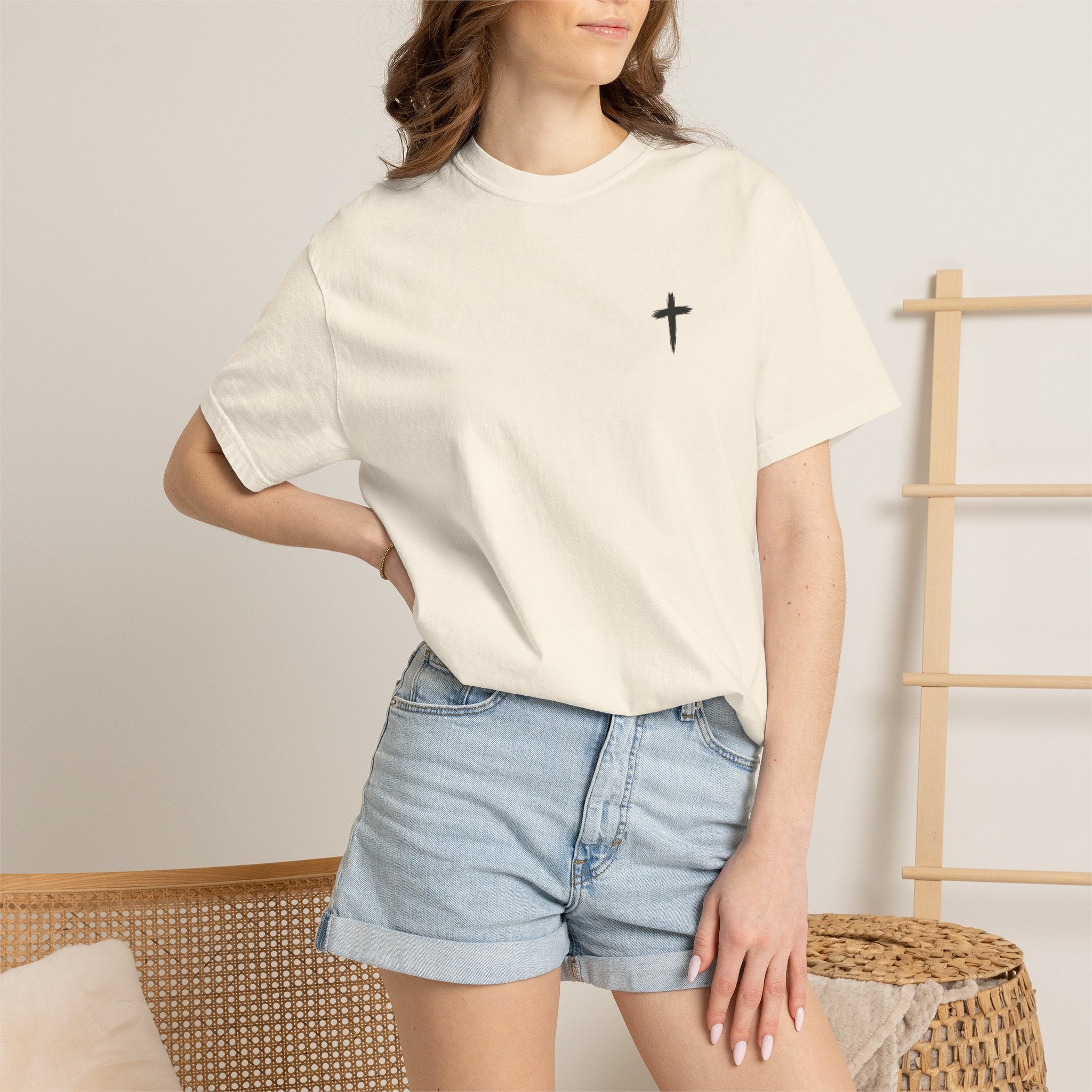 Grit and Faith Athletics T‑Shirt — Cross Chest Logo, Back Script Athletic Tee