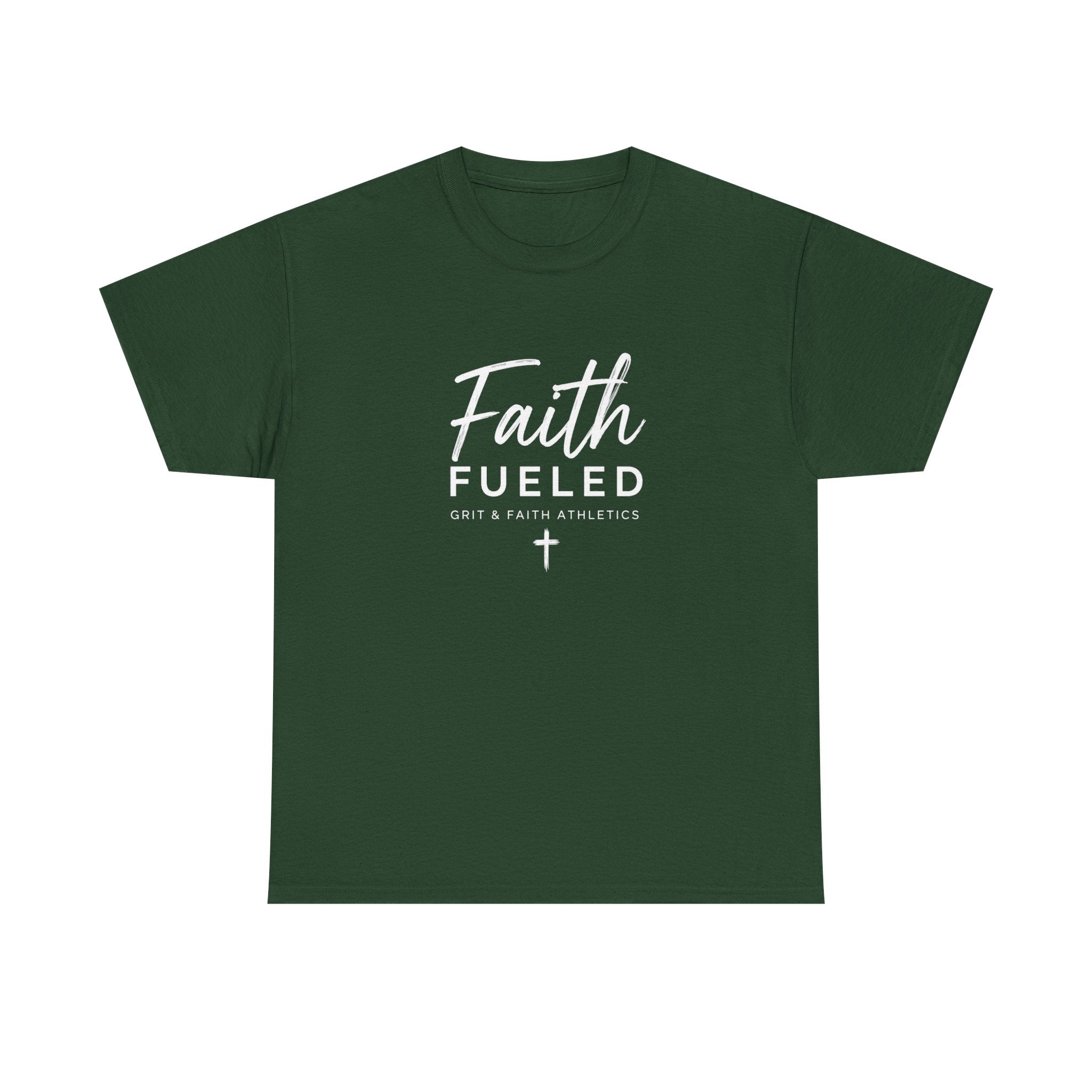Grit and Faith T-Shirt — Faith Fueled Tee with Cross