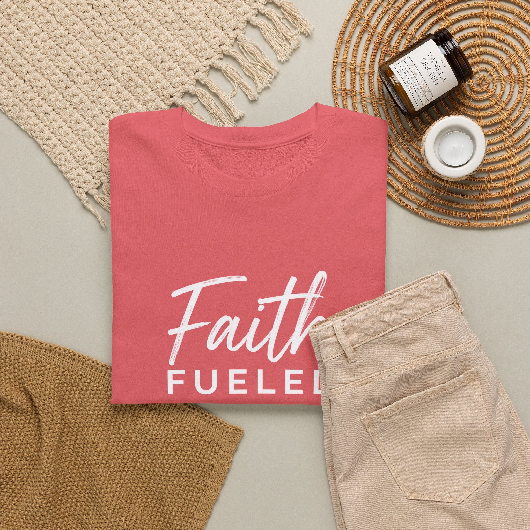 Grit and Faith T-Shirt — Faith Fueled Tee with Cross