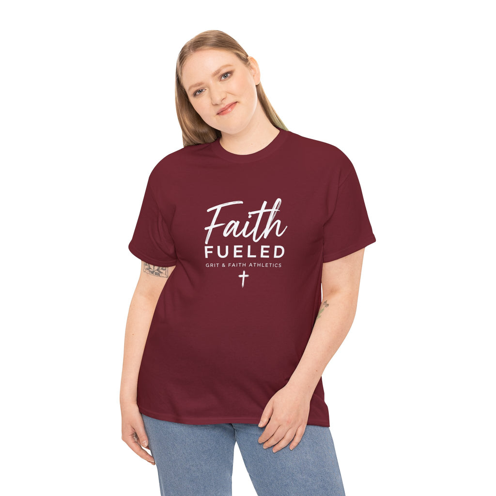 Grit and Faith T-Shirt — Faith Fueled Tee with Cross