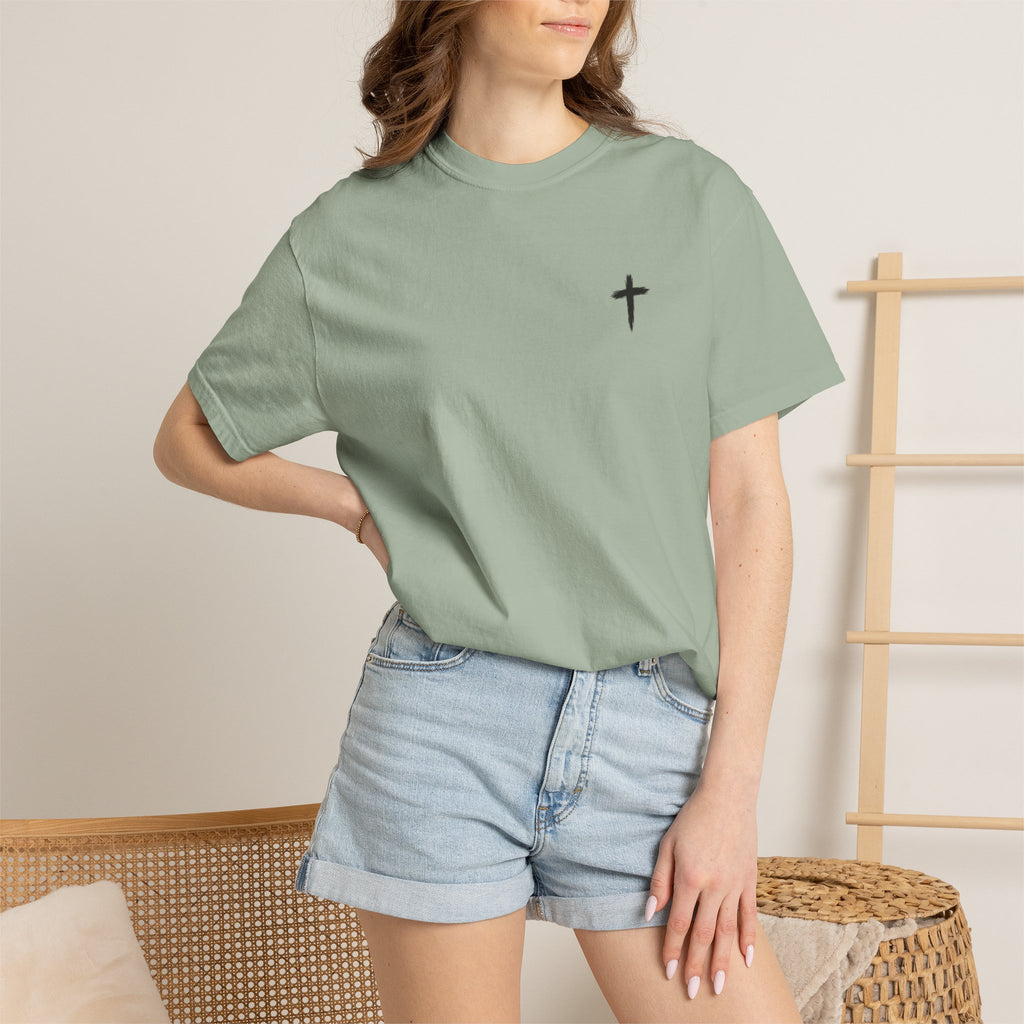 Grit and Faith Athletics T‑Shirt — Cross Chest Logo, Back Script Athletic Tee