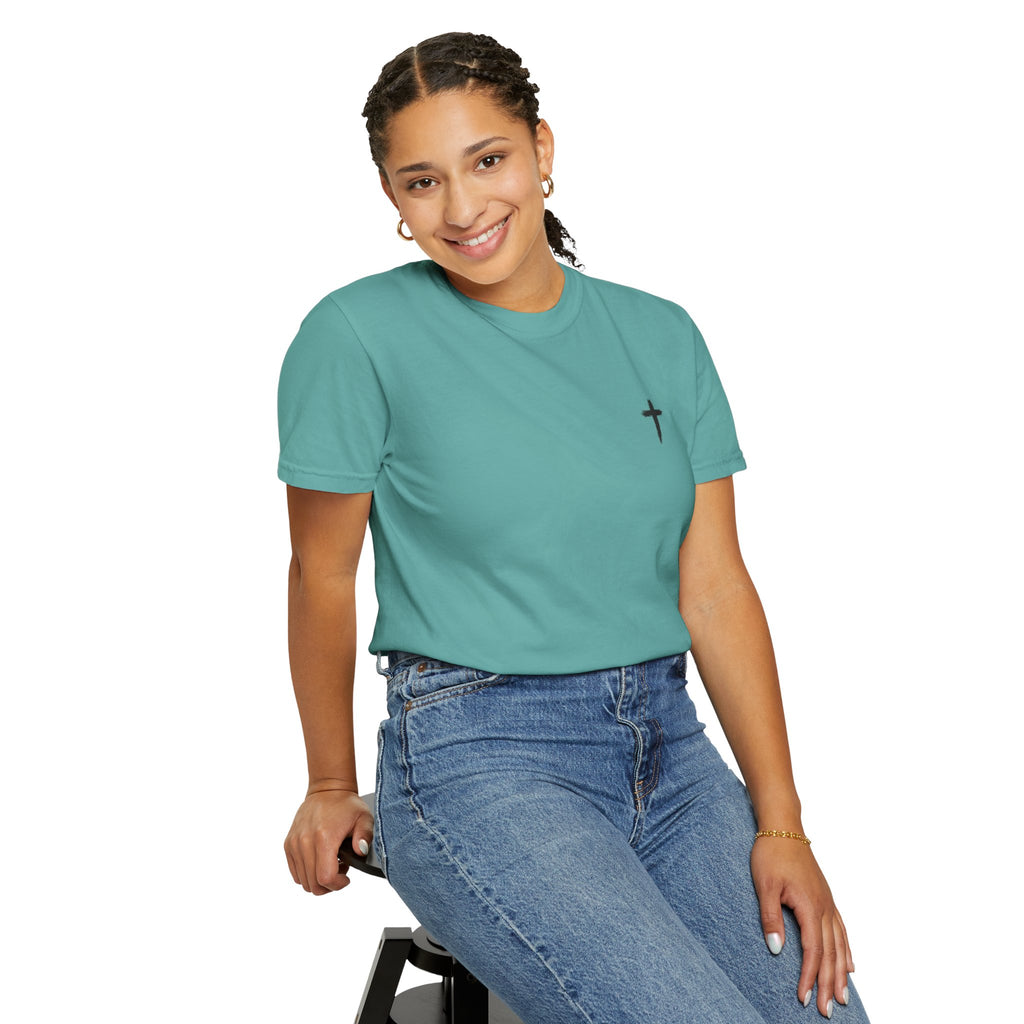 Grit and Faith Athletics T‑Shirt — Cross Chest Logo, Back Script Athletic Tee