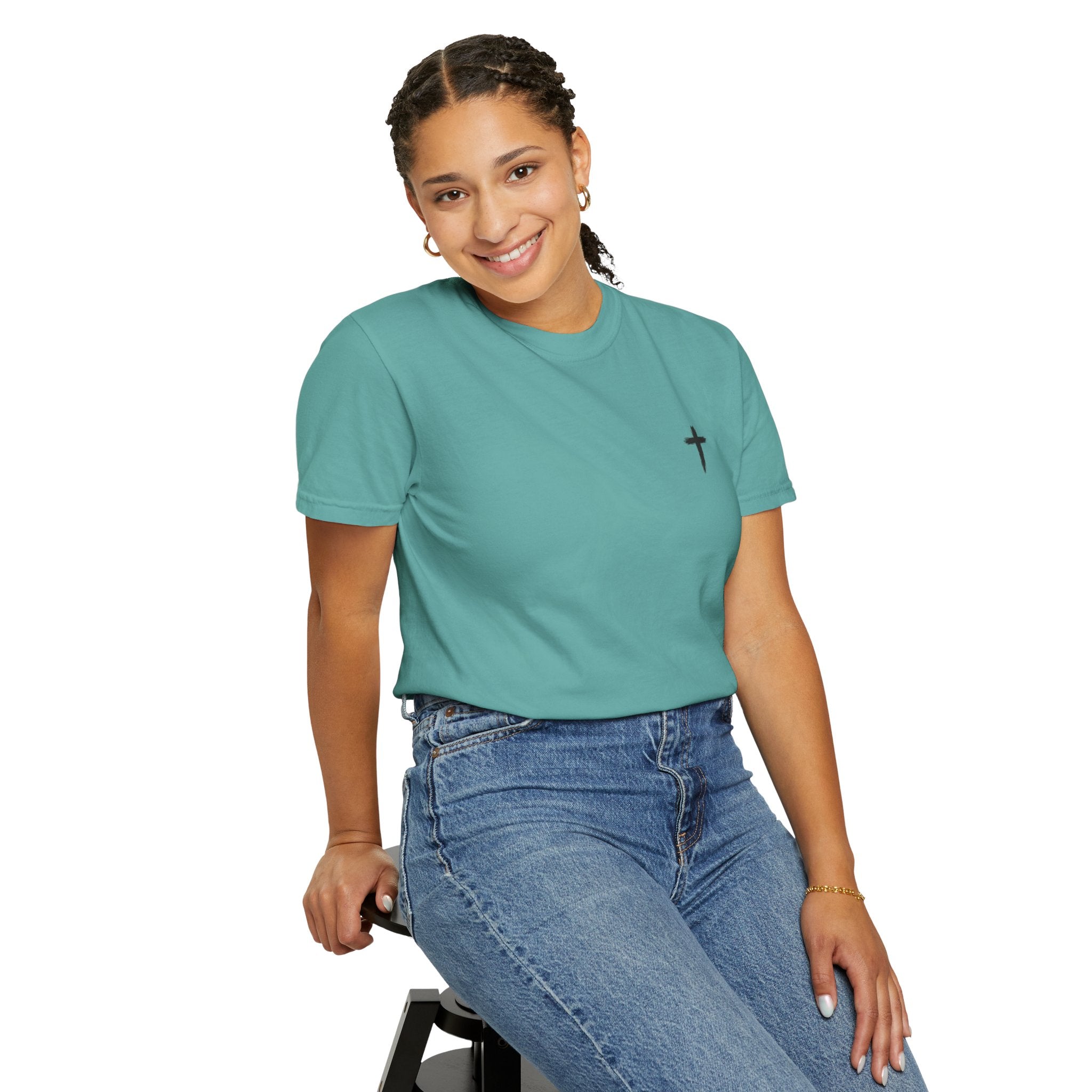 Grit and Faith Athletics T‑Shirt — Cross Chest Logo, Back Script Athletic Tee