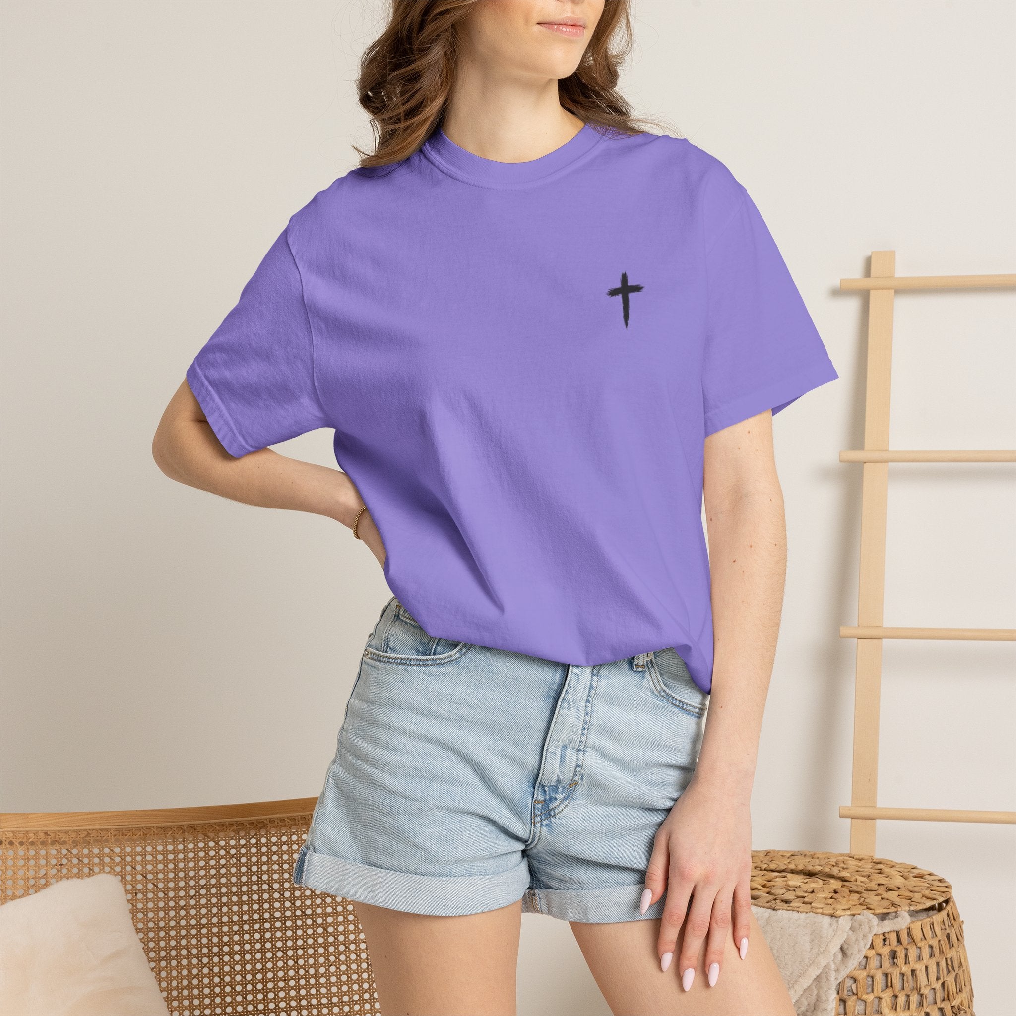 Grit and Faith Athletics T‑Shirt — Cross Chest Logo, Back Script Athletic Tee