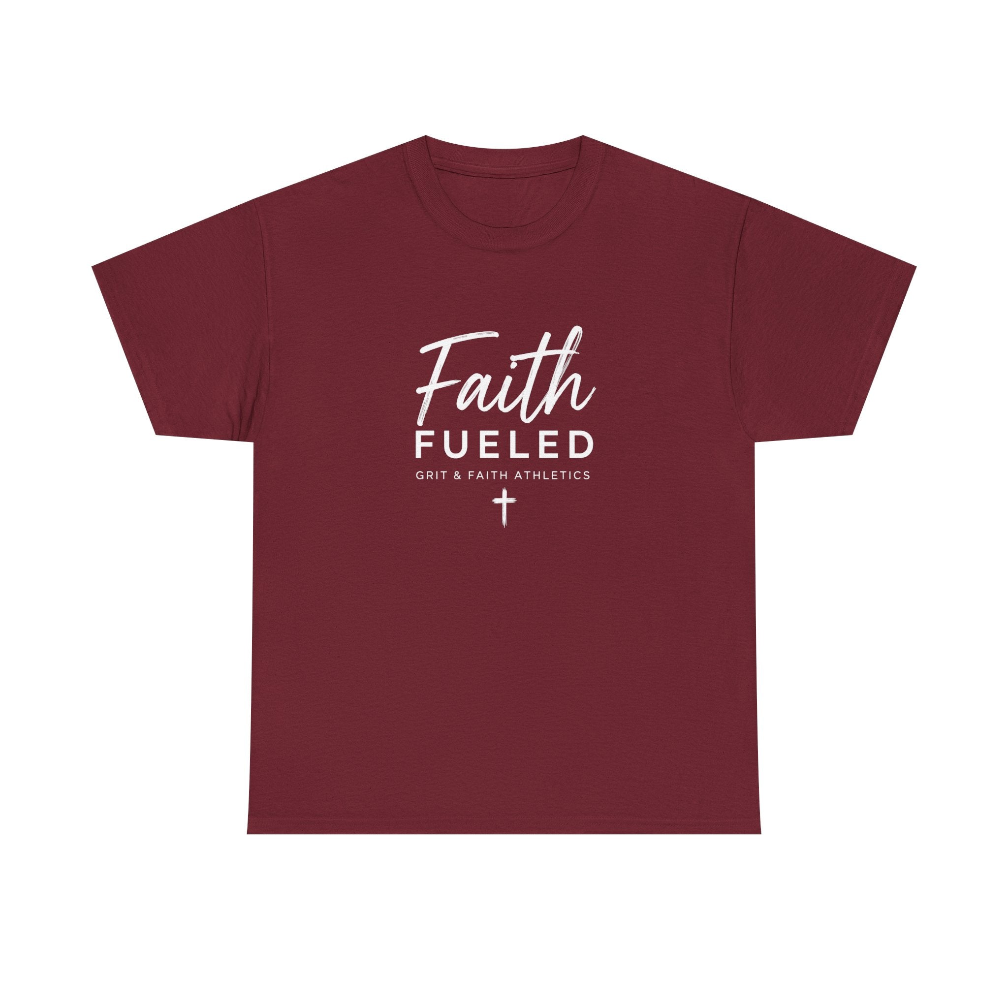 Grit and Faith T-Shirt — Faith Fueled Tee with Cross