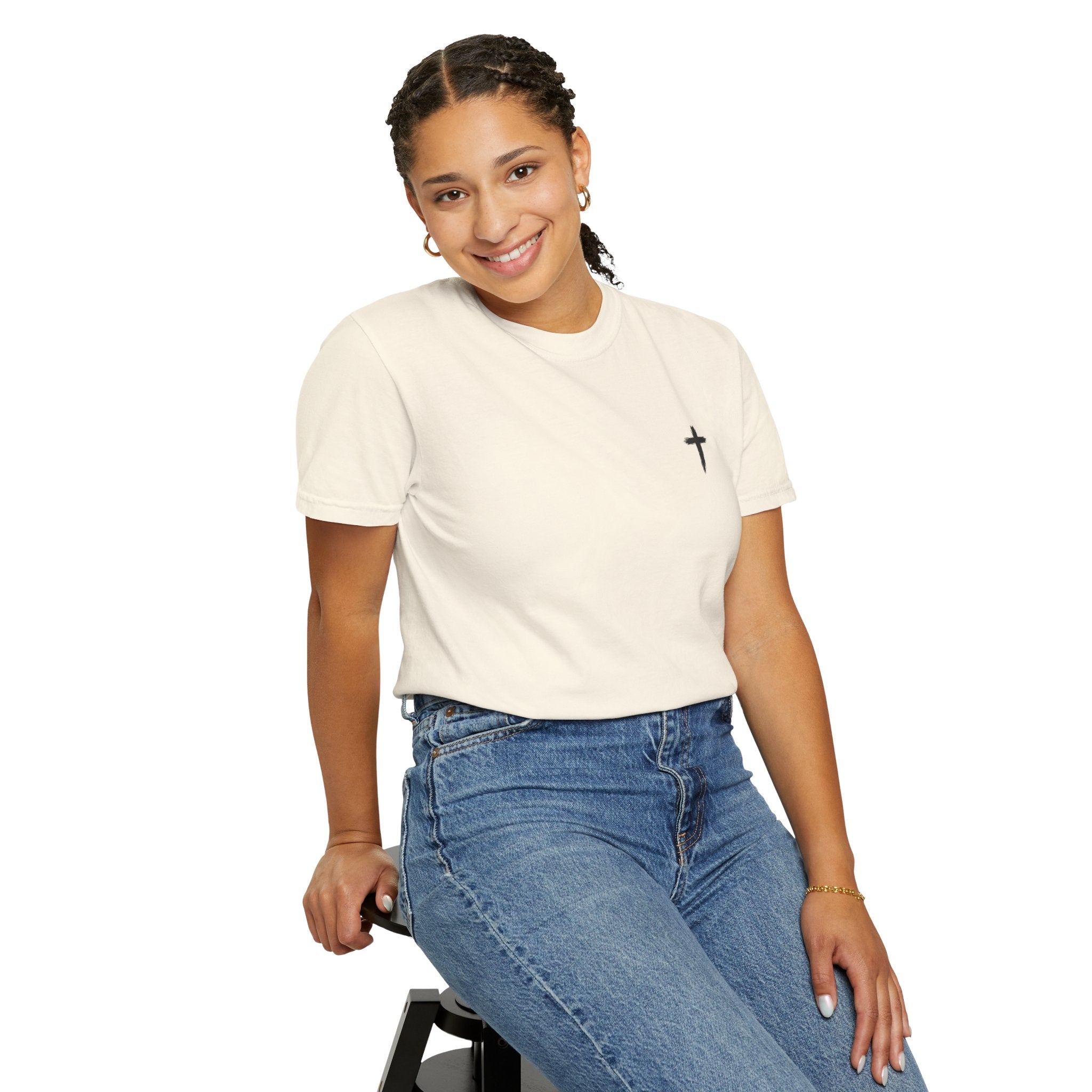 Grit and Faith Athletics T‑Shirt — Cross Chest Logo, Back Script Athletic Tee