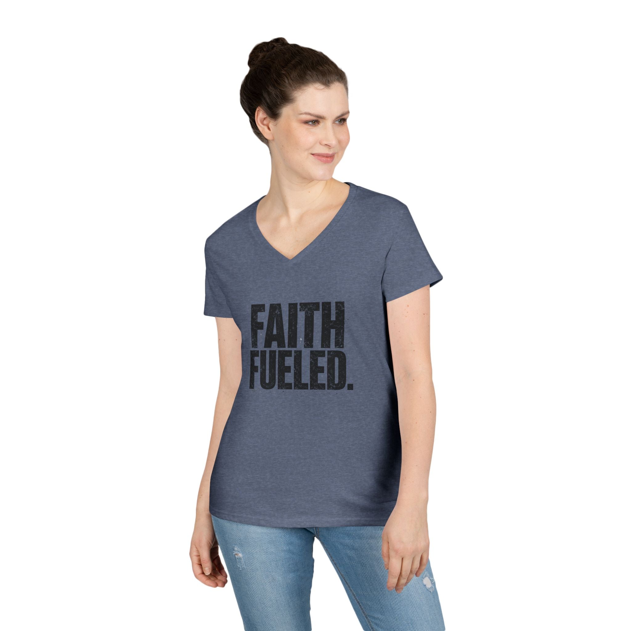 Grit and Faith V-Neck Tee — Faith Fueled Shirt