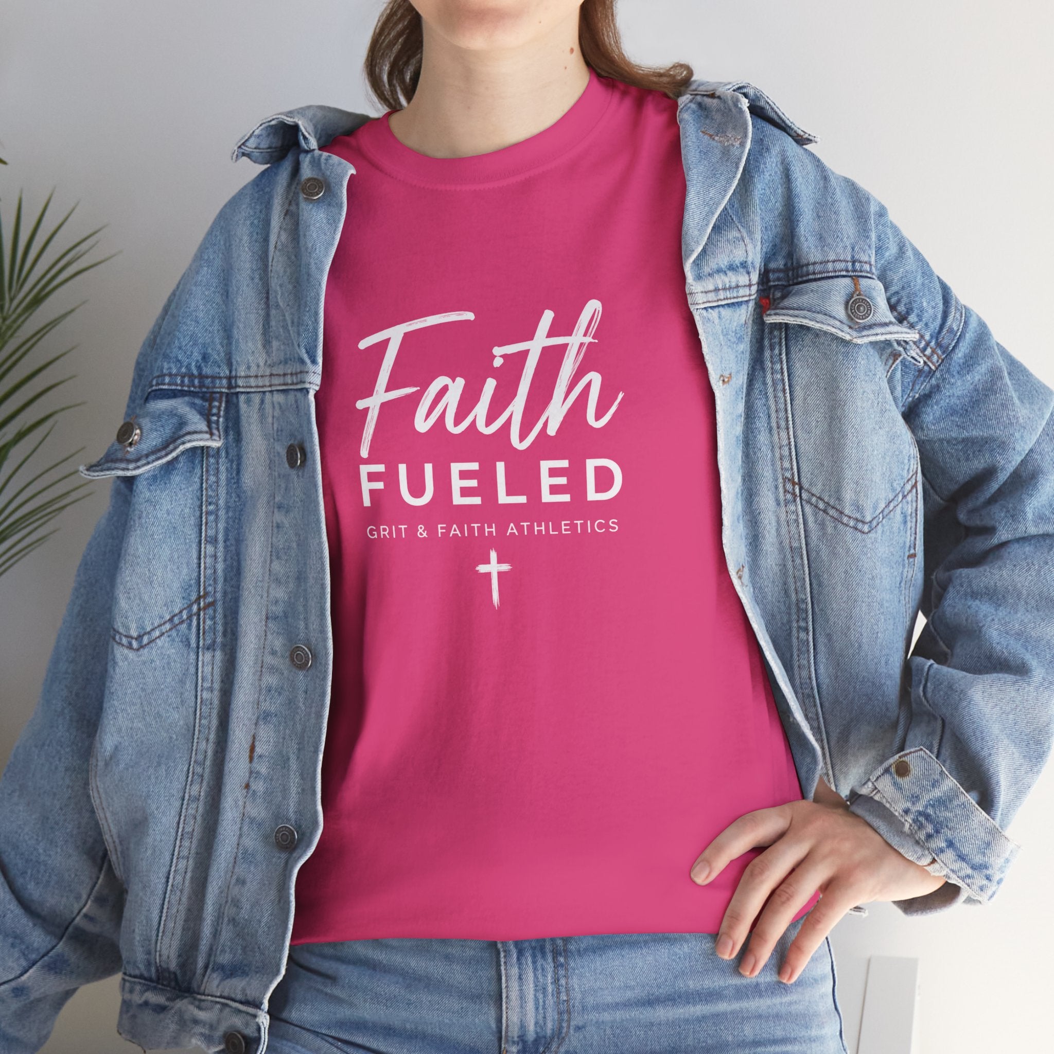 Grit and Faith T-Shirt — Faith Fueled Tee with Cross
