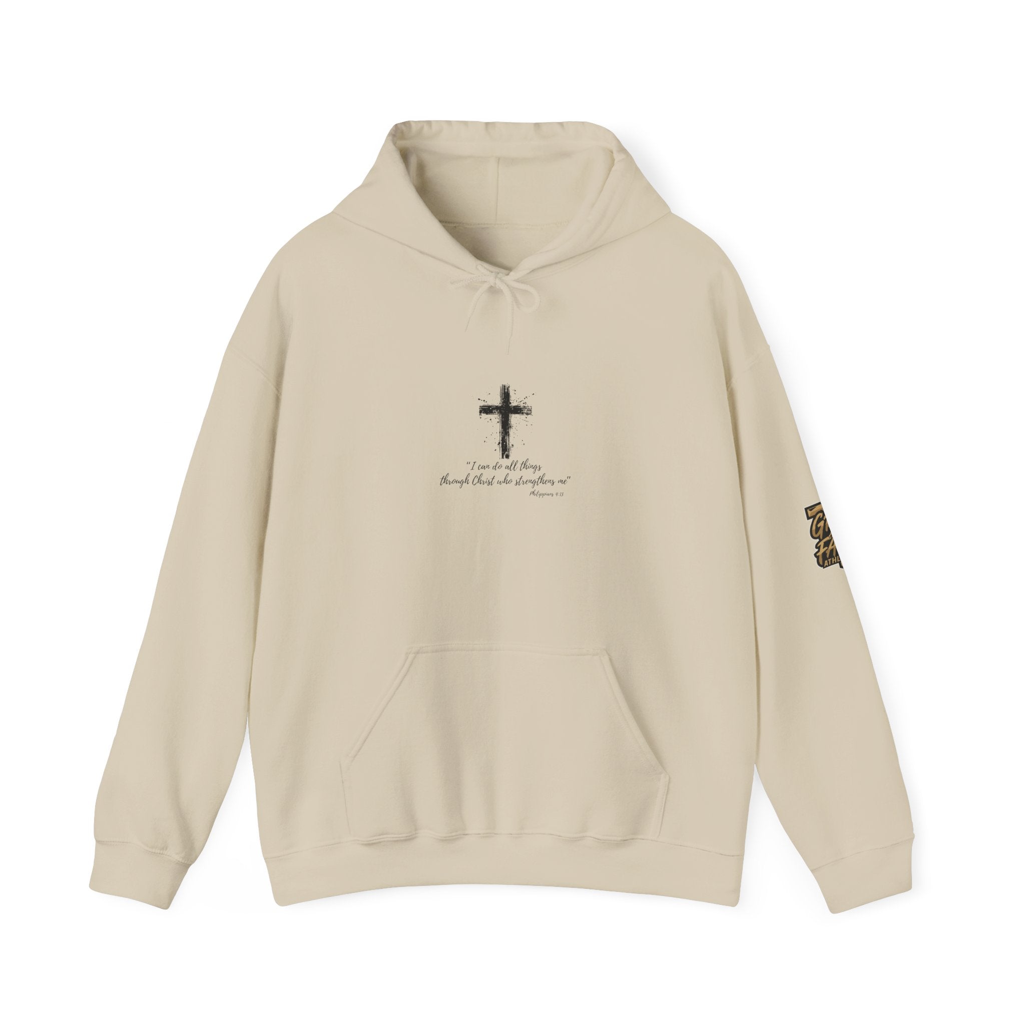 Grit & Faith Cross Hoodie - I Can do All Things Through Christ Comfortable Pullover