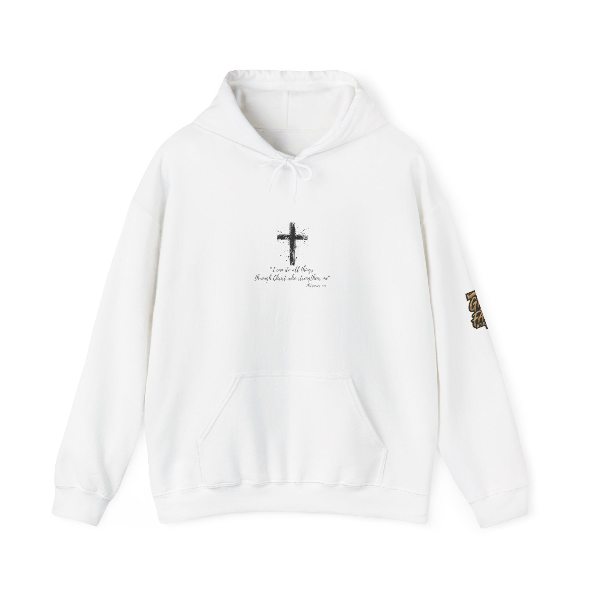 Grit & Faith Cross Hoodie - I Can do All Things Through Christ Comfortable Pullover