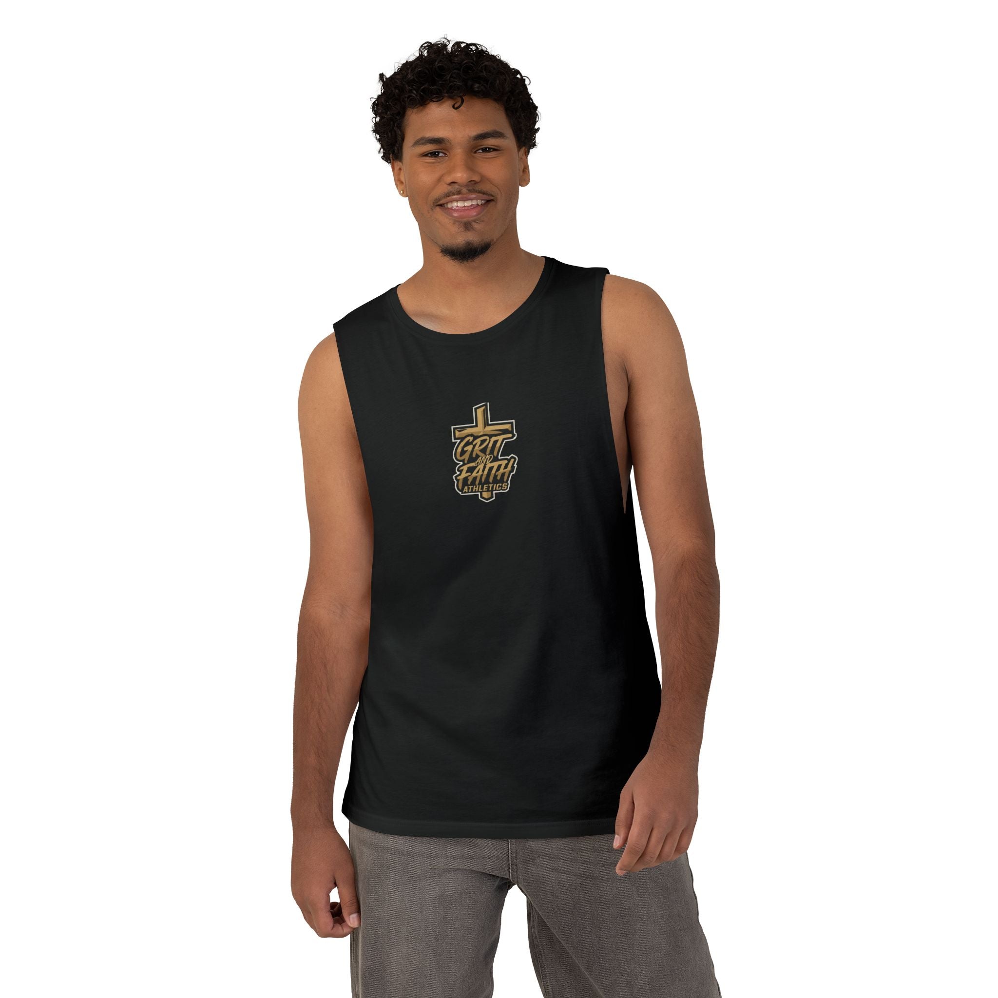 Grit and Faith Tank Top — Chest Graphic Logo