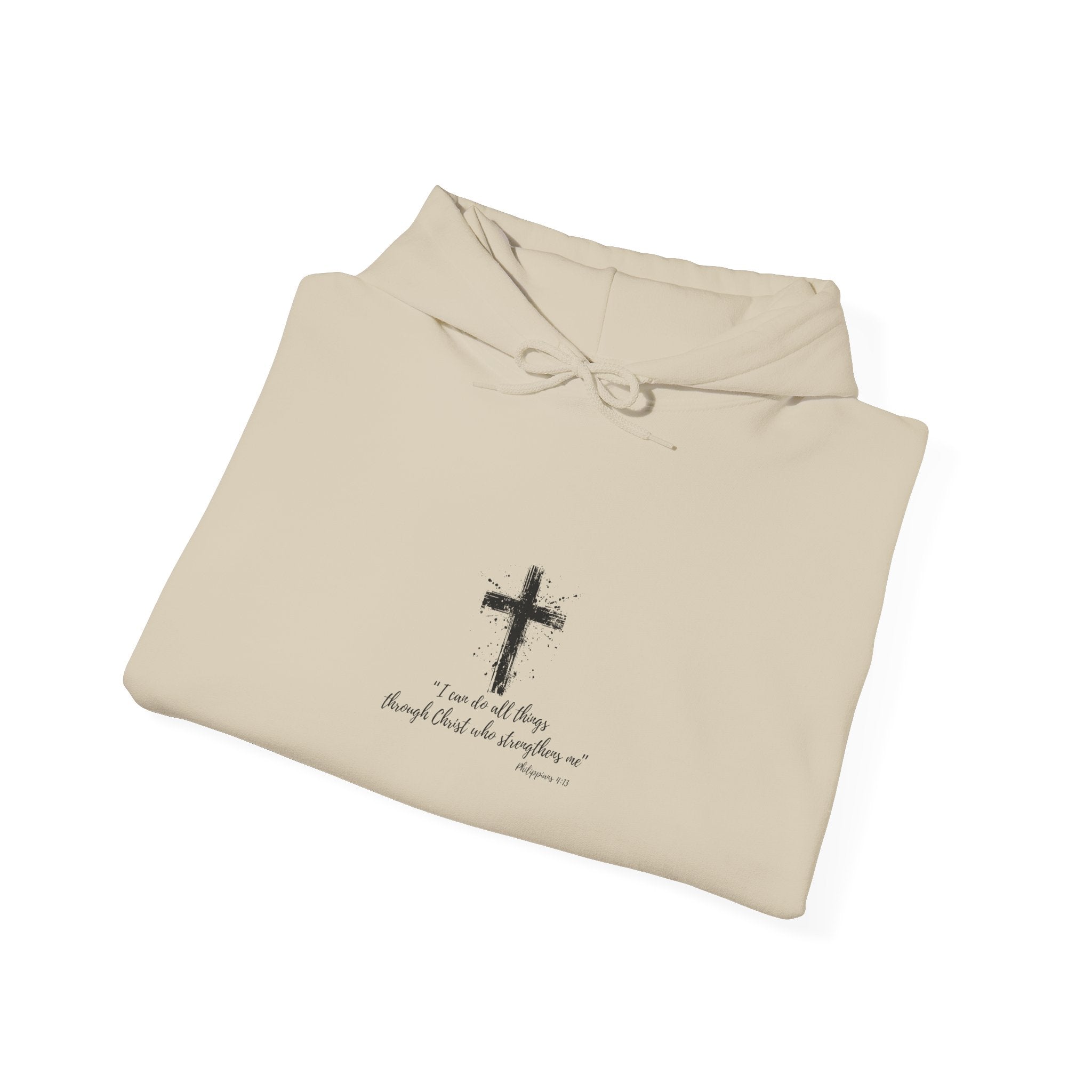 Grit & Faith Cross Hoodie - I Can do All Things Through Christ Comfortable Pullover