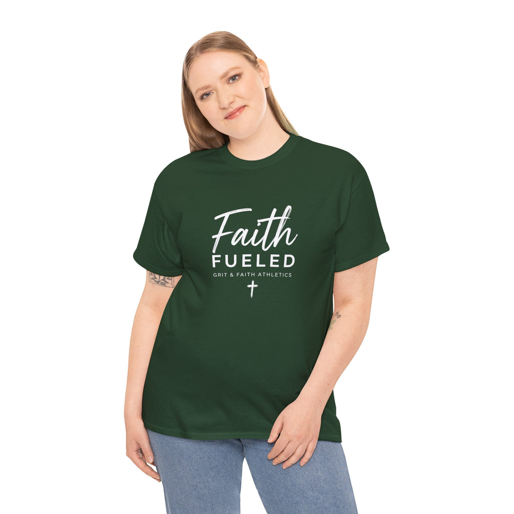 Grit and Faith T-Shirt — Faith Fueled Tee with Cross
