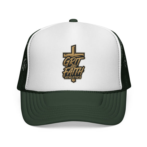 Grit & Faith Trucker Cap – Cross Logo Mesh Hat