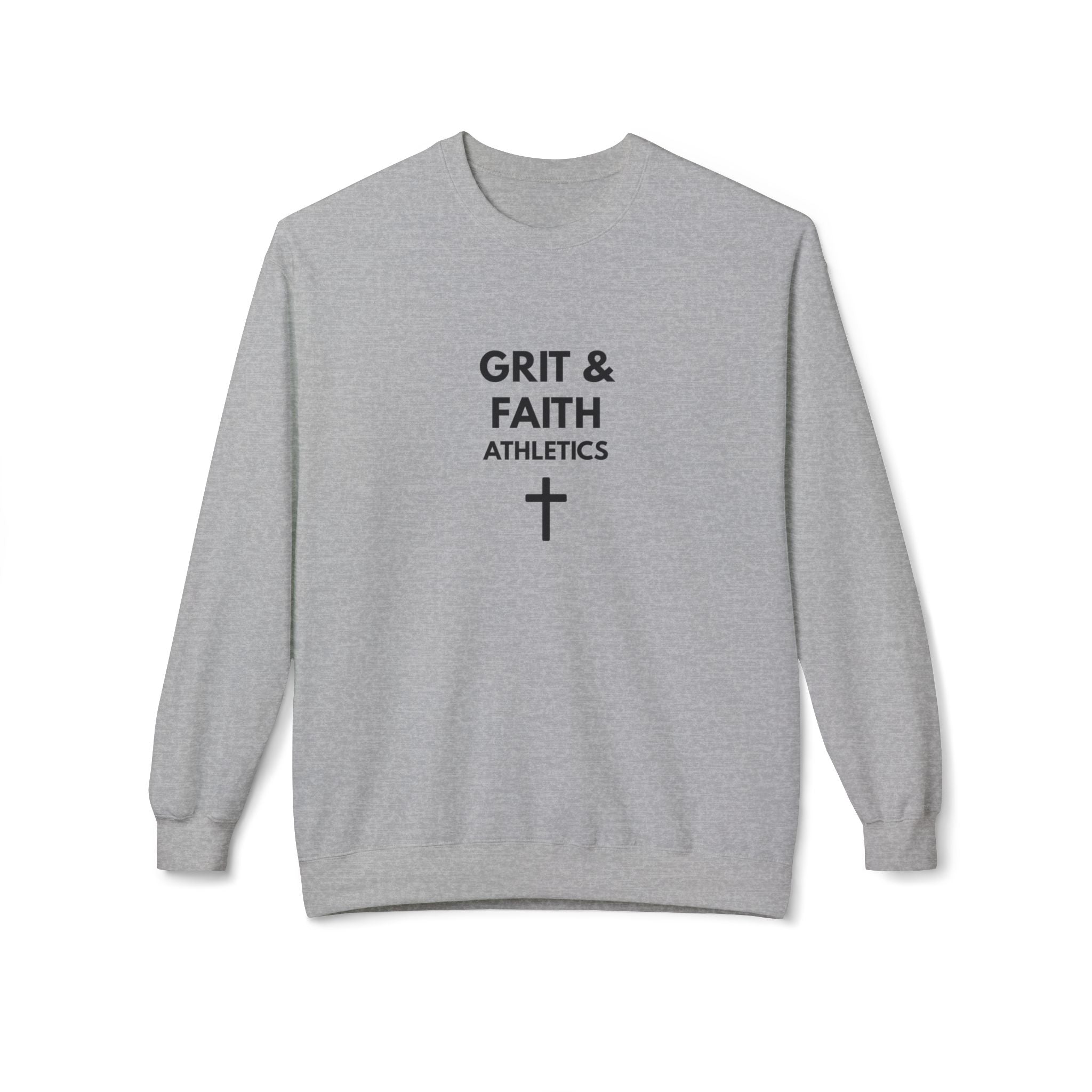 Grit and Faith Athletics Crewneck Sweatshirt — Christian Inspirational Pullover