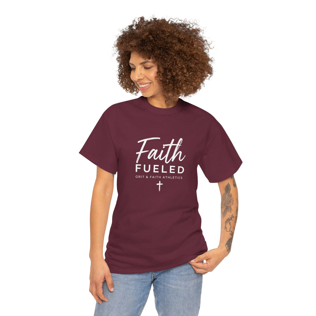 Grit and Faith T-Shirt — Faith Fueled Tee with Cross