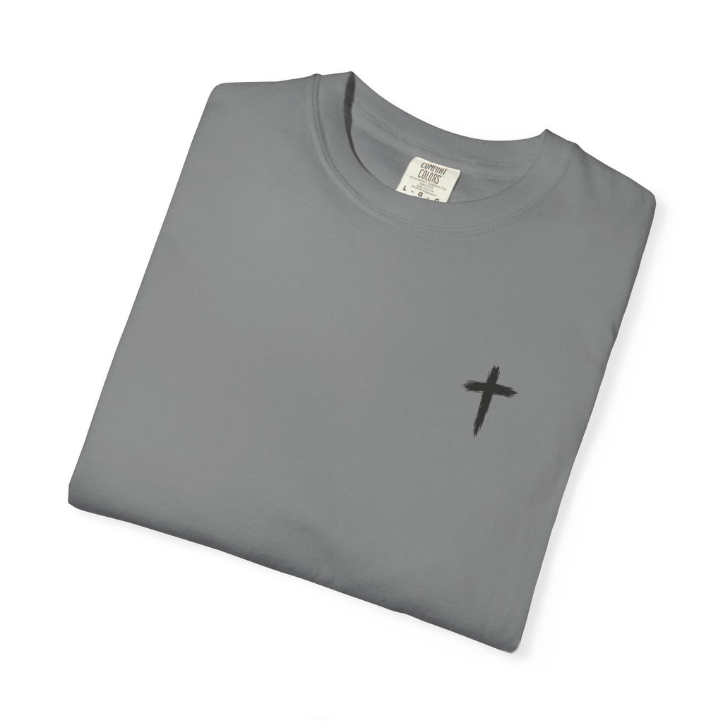 Grit and Faith Athletics T‑Shirt — Cross Chest Logo, Back Script Athletic Tee