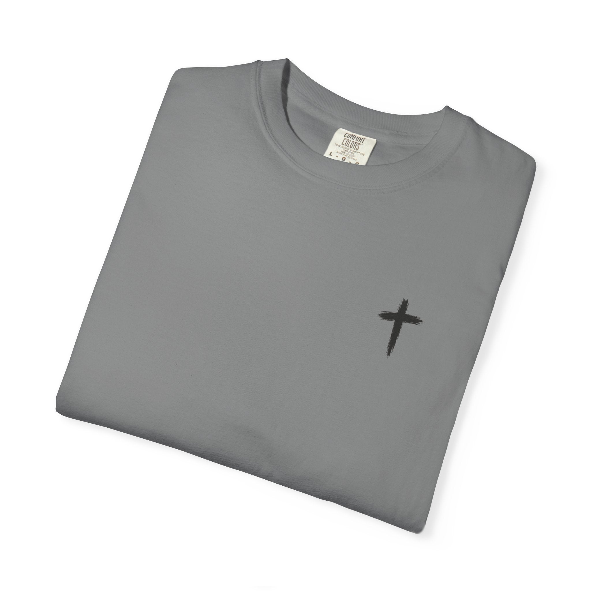 Grit and Faith Athletics T‑Shirt — Cross Chest Logo, Back Script Athletic Tee