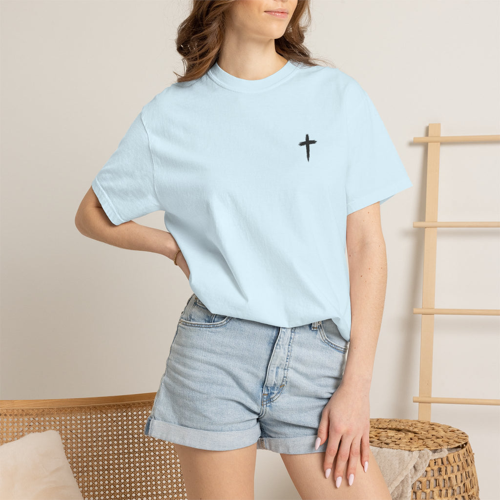 Grit and Faith Athletics T‑Shirt — Cross Chest Logo, Back Script Athletic Tee