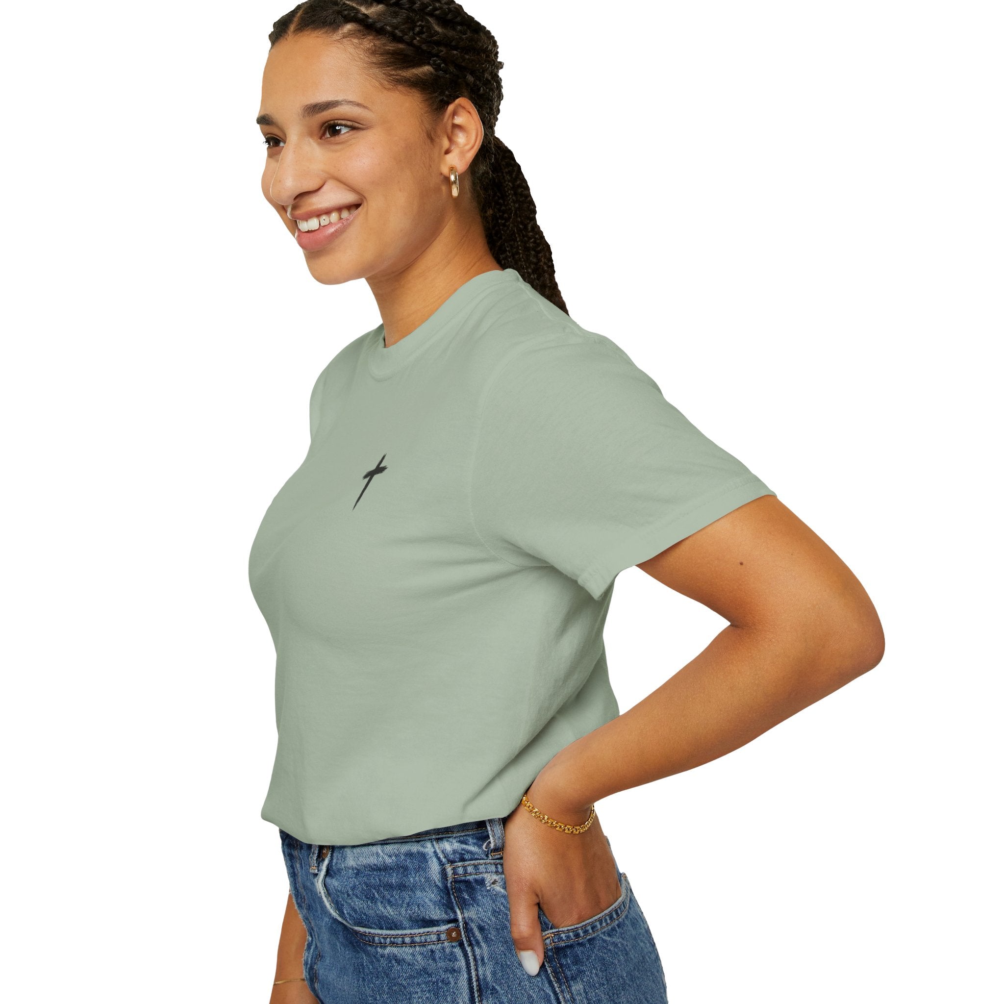 Grit and Faith Athletics T‑Shirt — Cross Chest Logo, Back Script Athletic Tee