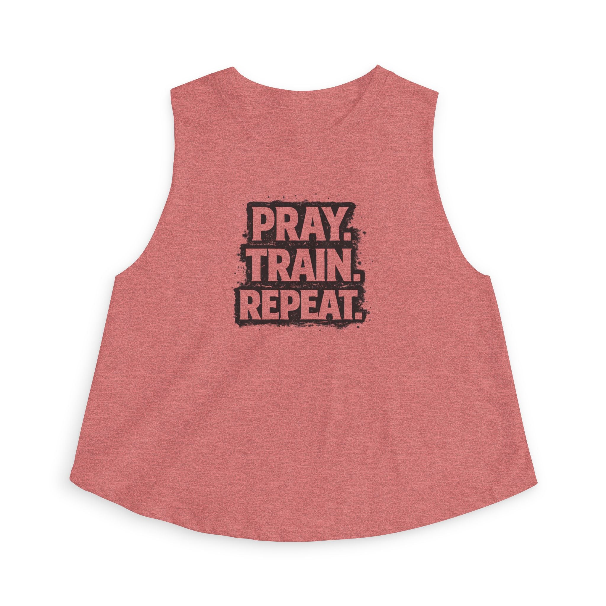 Grit and Grace Crop Top — "Pray. Train. Repeat." Fitness Tank