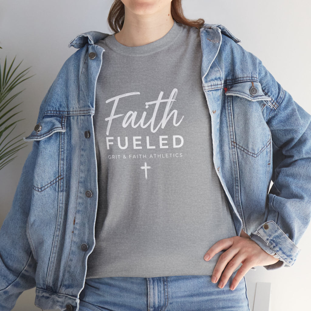 Grit and Faith T-Shirt — Faith Fueled Tee with Cross