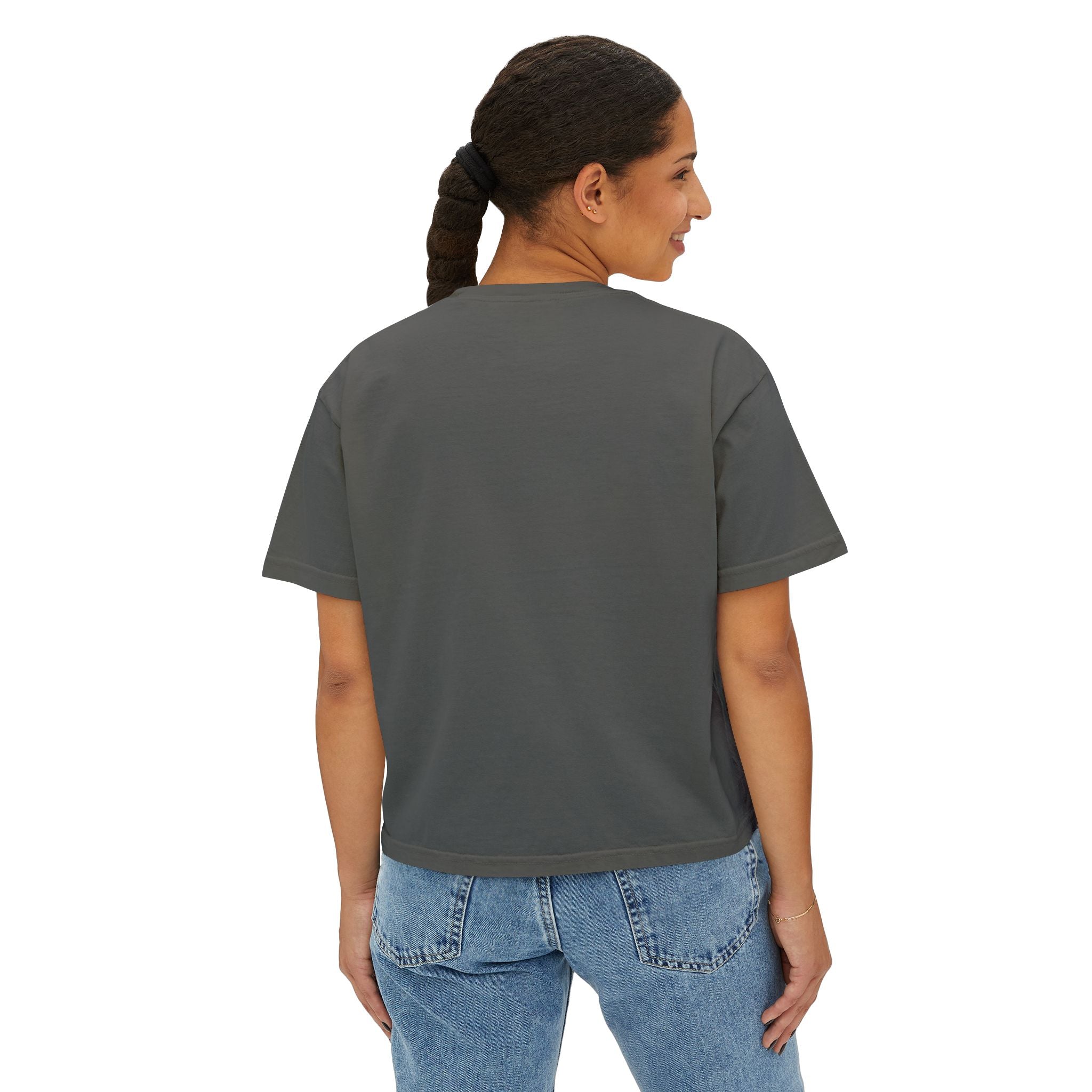 Grit and Faith Women's Boxy Tee — Cross Graphic Crop T-Shirt