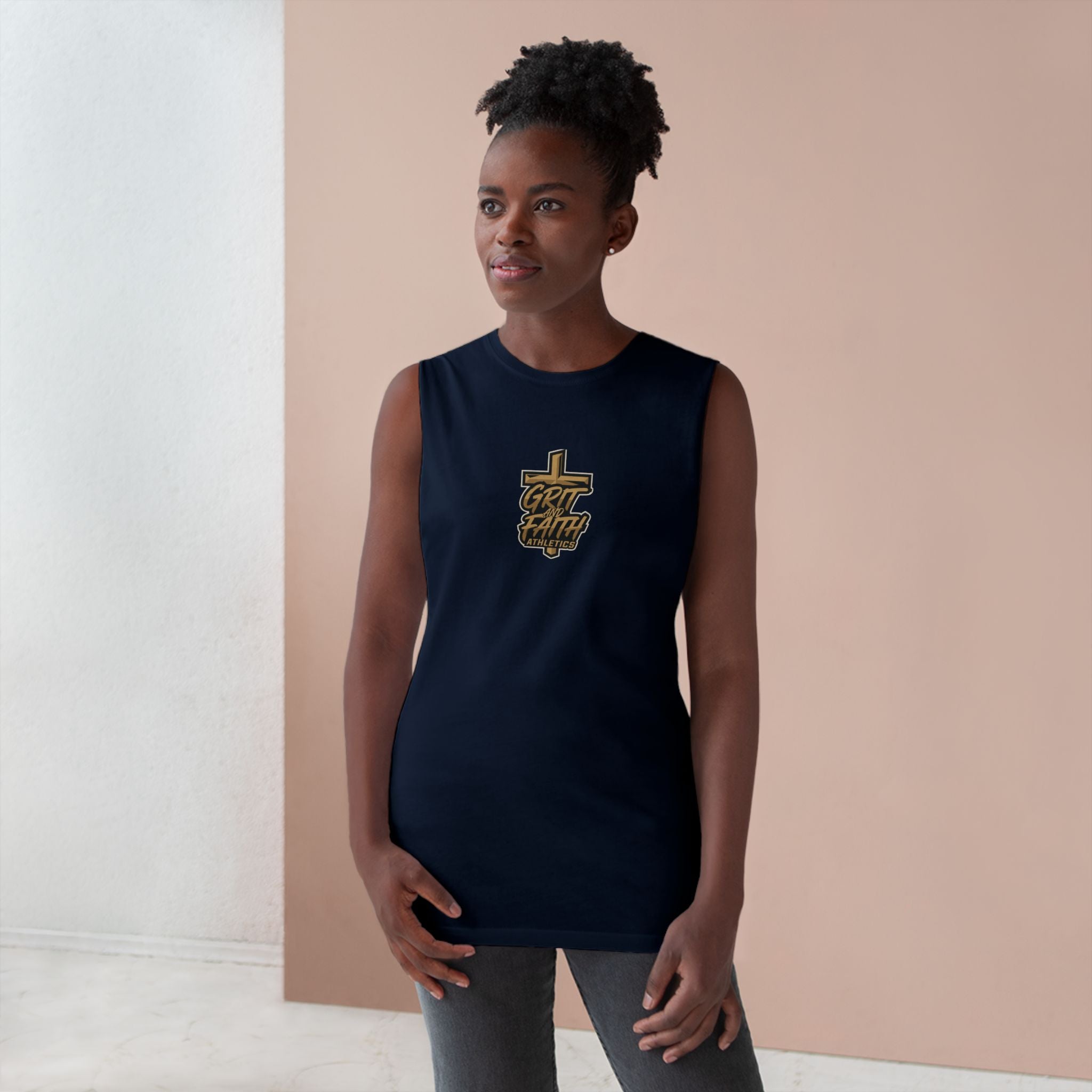 Grit and Faith Tank Top — Chest Graphic Logo