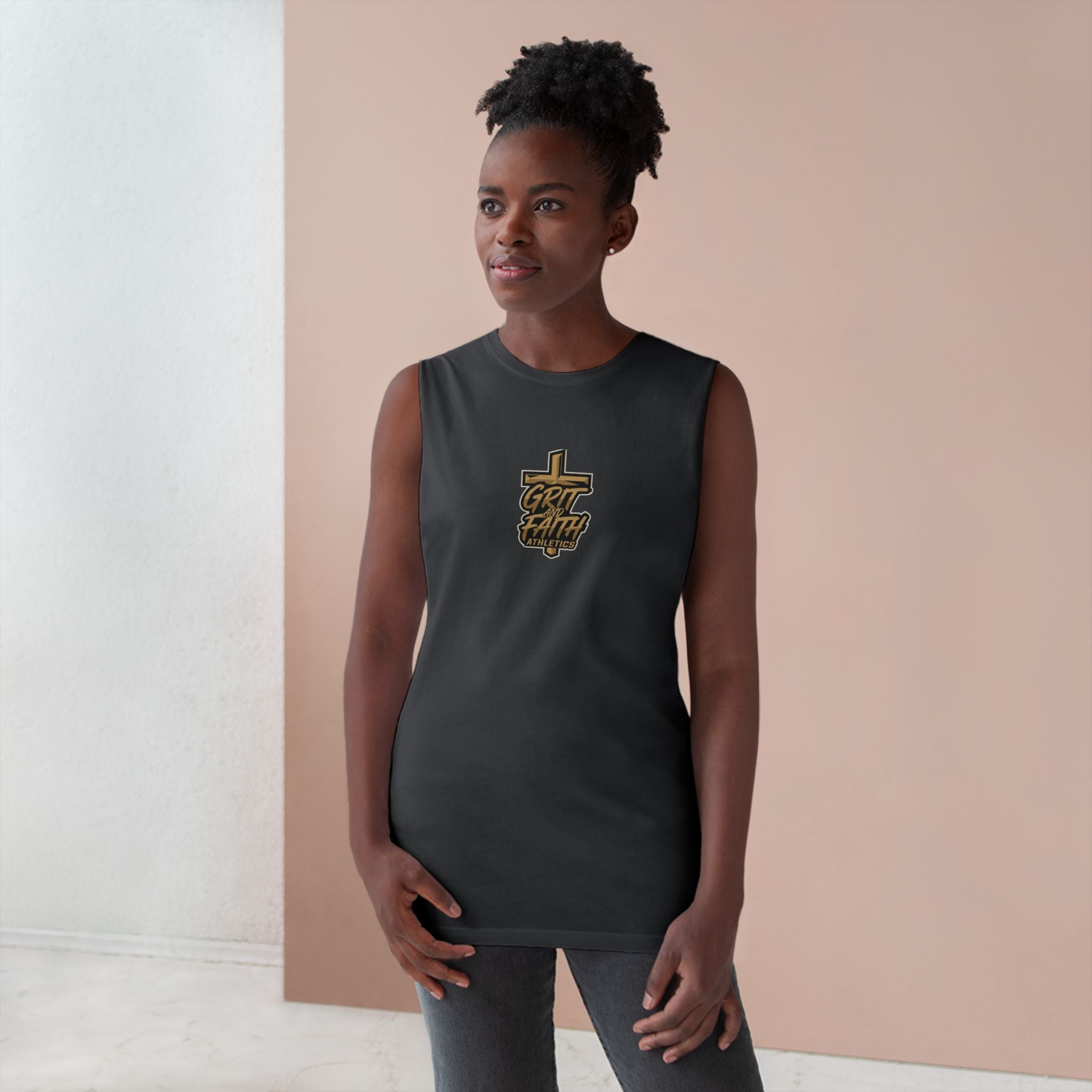 Grit and Faith Tank Top — Chest Graphic Logo