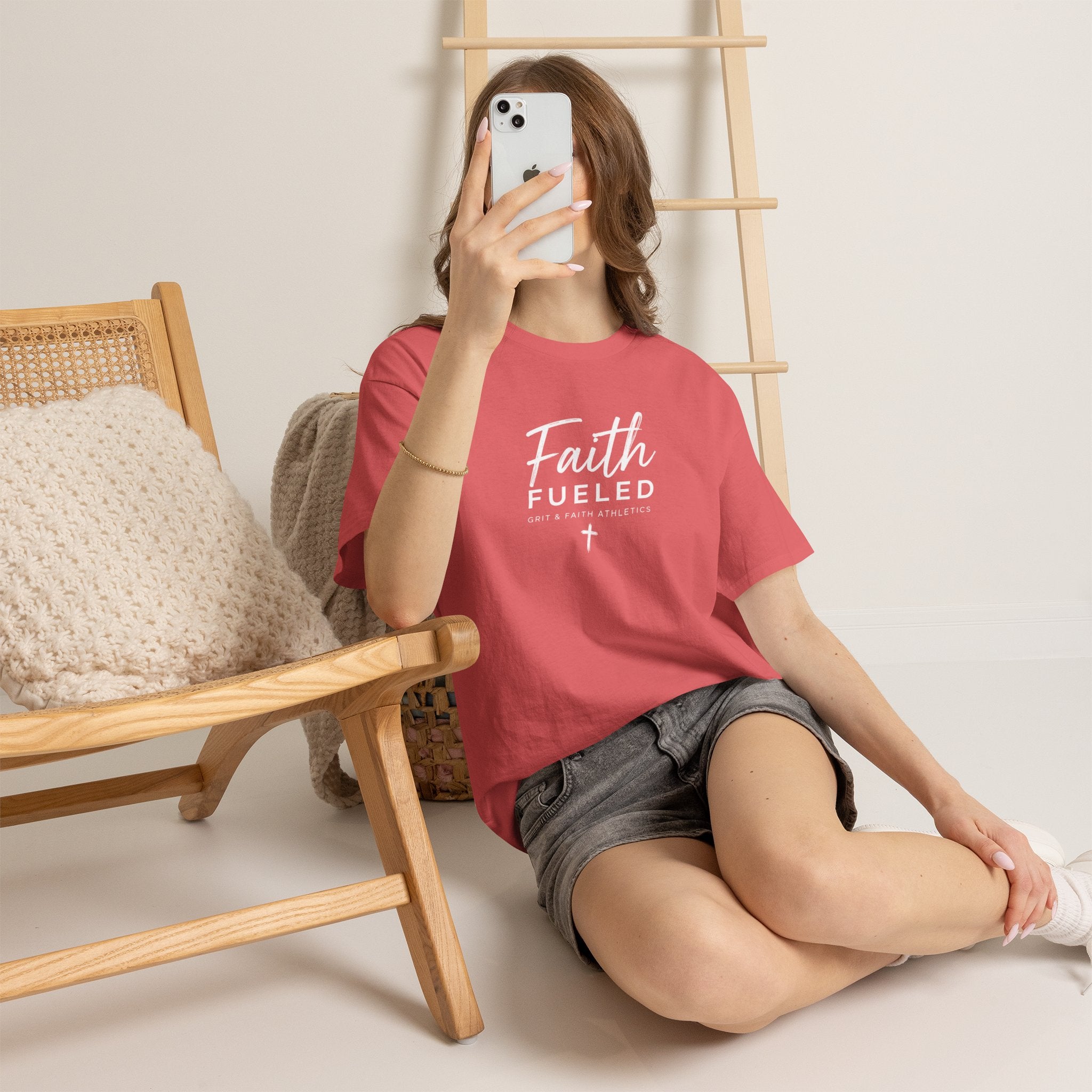 Grit and Faith T-Shirt — Faith Fueled Tee with Cross