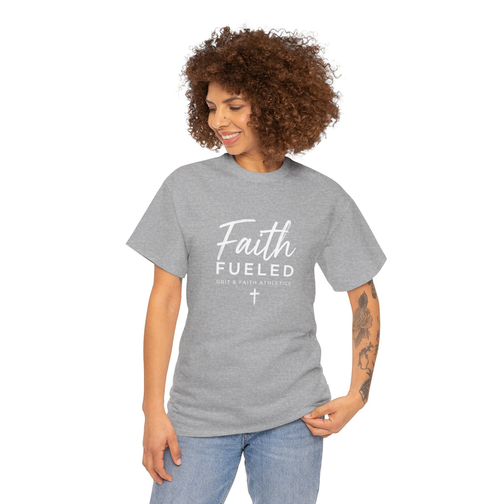 Grit and Faith T-Shirt — Faith Fueled Tee with Cross